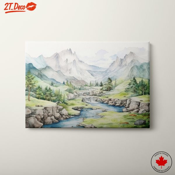Serene Mountain and River Landscape