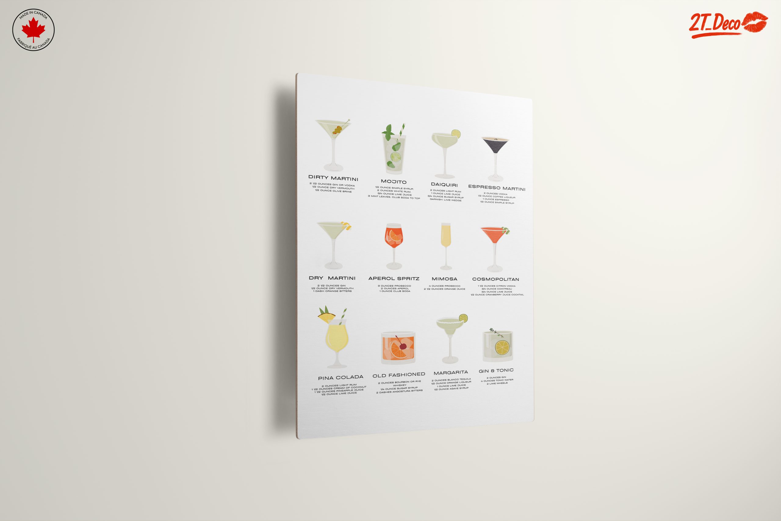 Cocktail Recipe Illustrations for Home Bars - Image 13