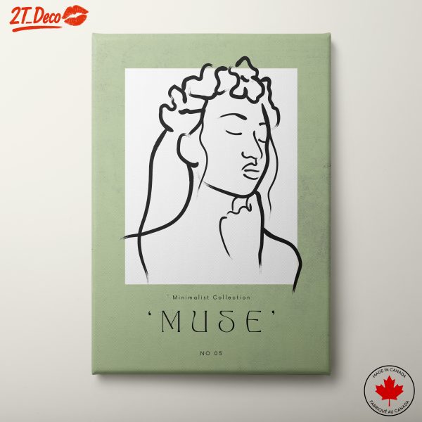 Minimalist Floral Portrait Muse Artwork
