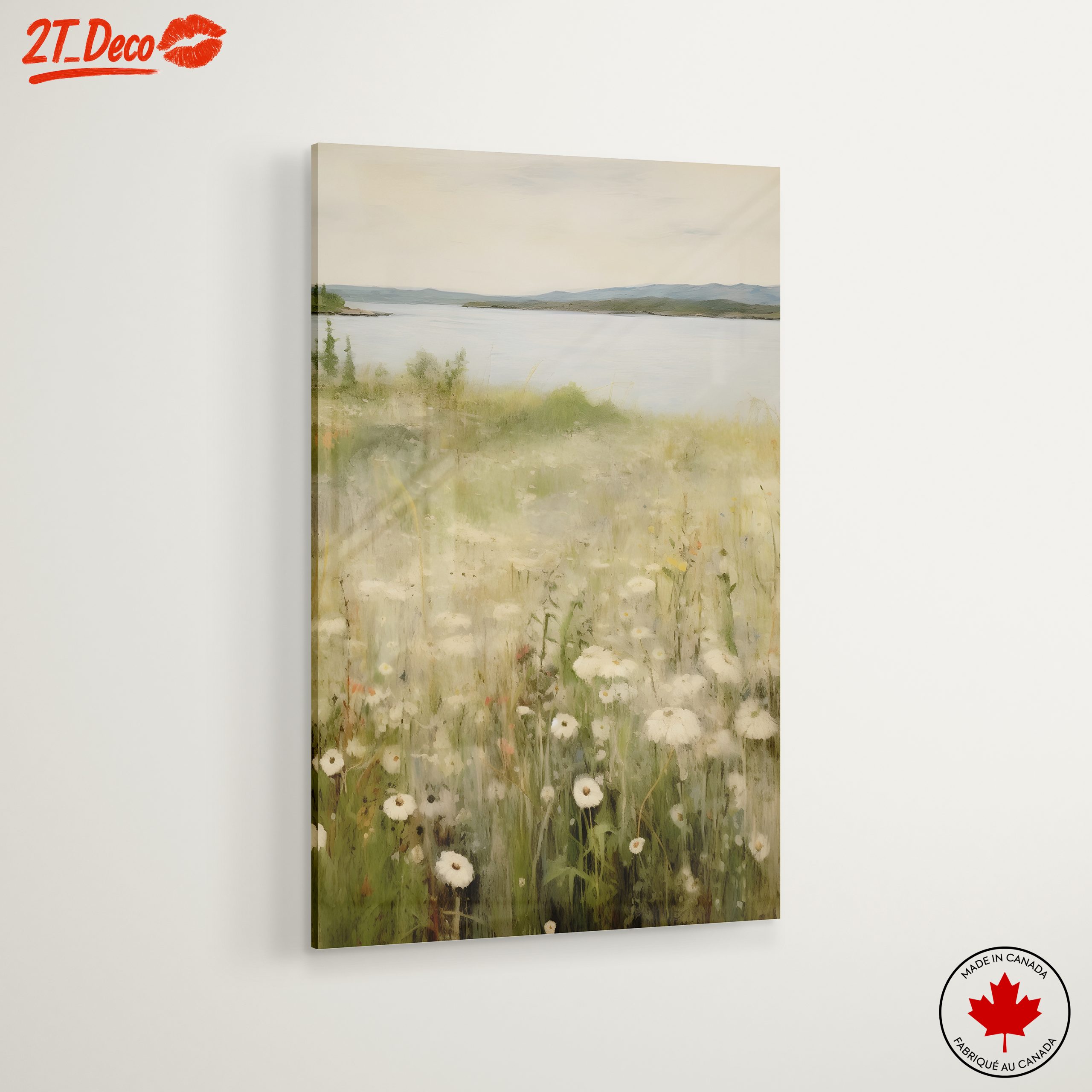 Serene Nature Landscape with Wildflowers and Water - Image 6