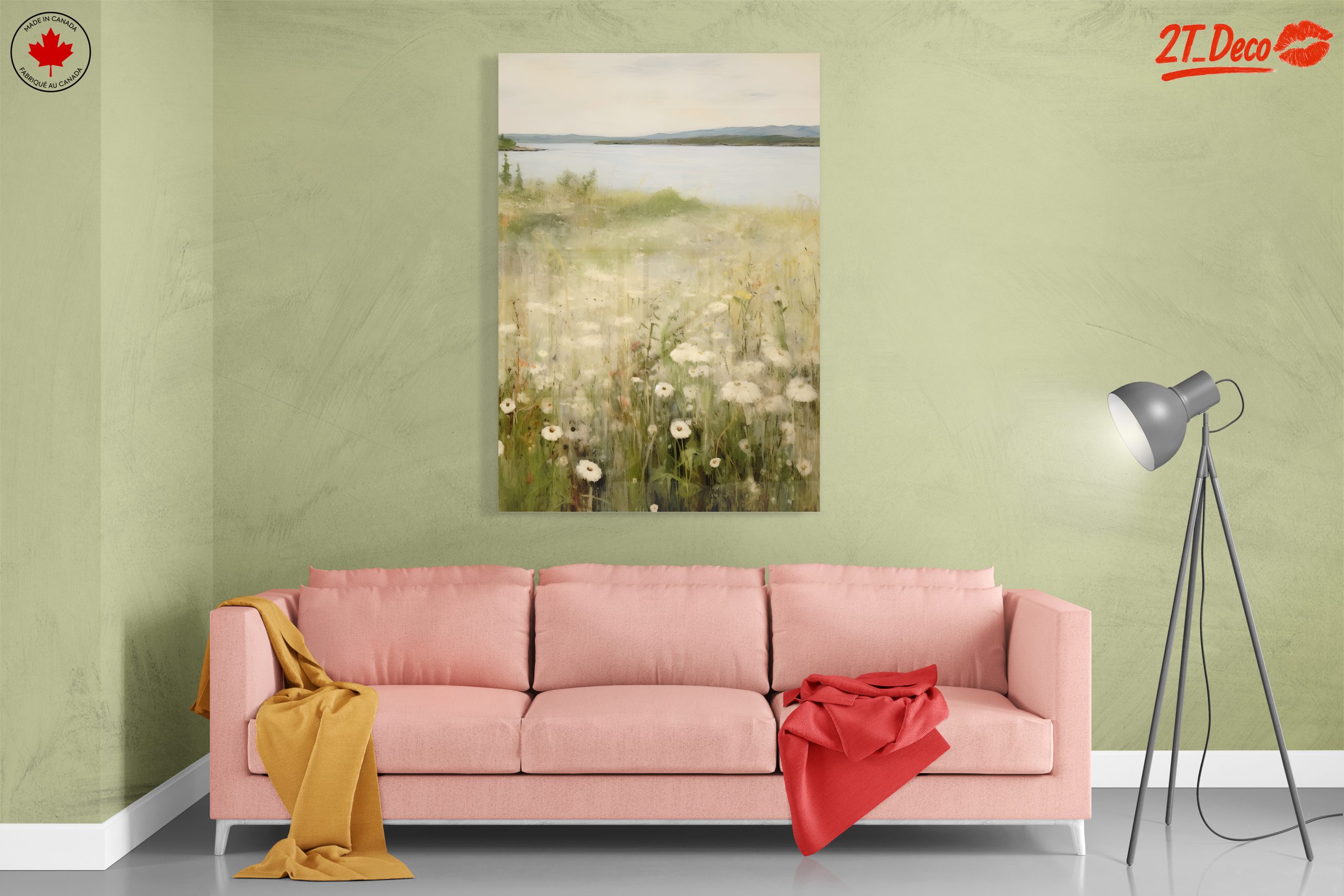 Serene Nature Landscape with Wildflowers and Water - Image 7