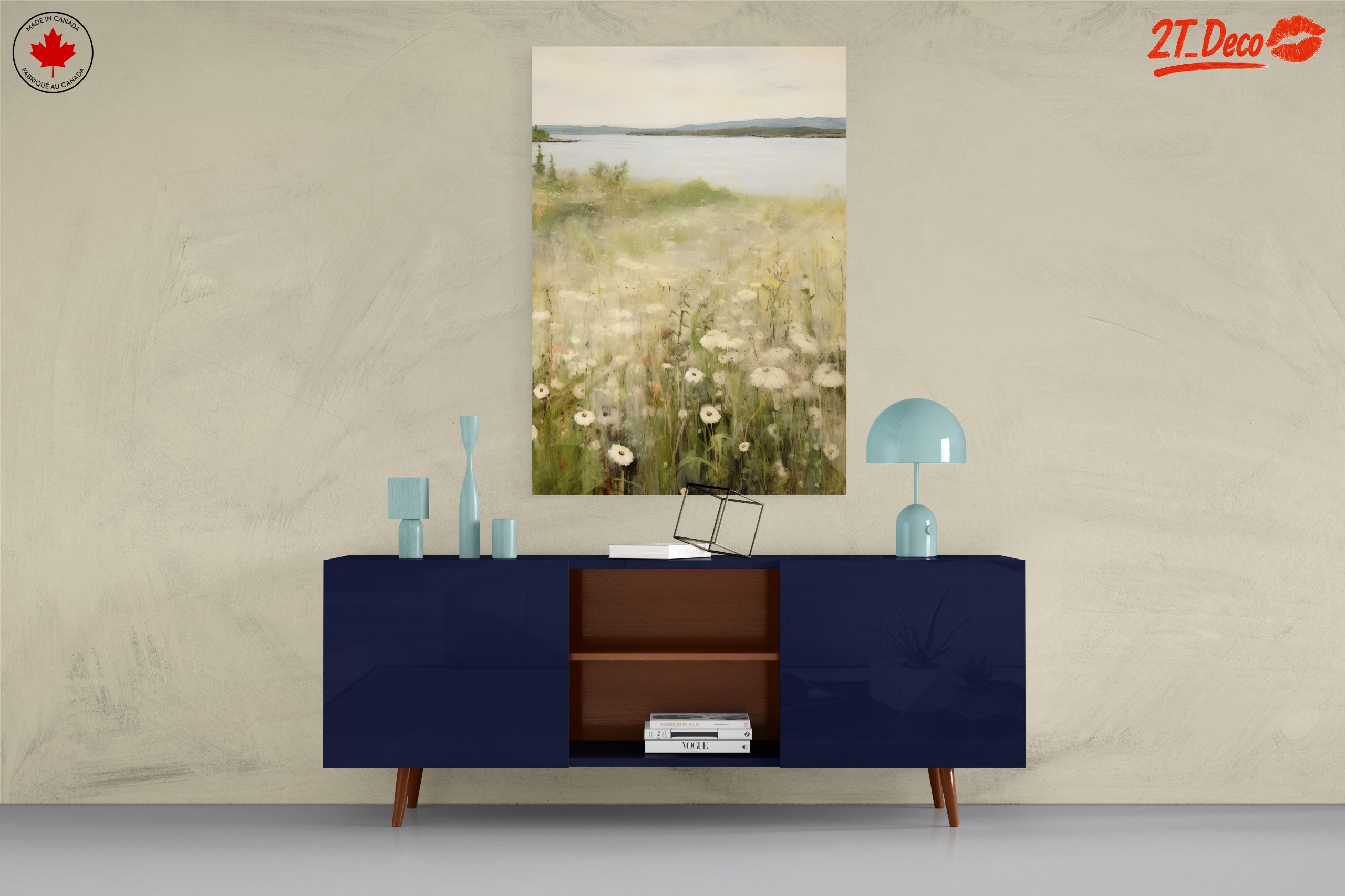 Serene Nature Landscape with Wildflowers and Water - Image 8