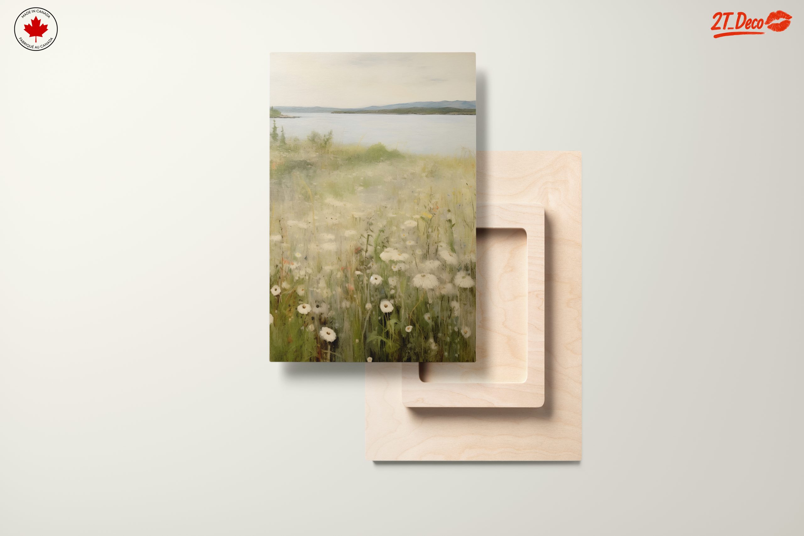 Serene Nature Landscape with Wildflowers and Water - Image 11
