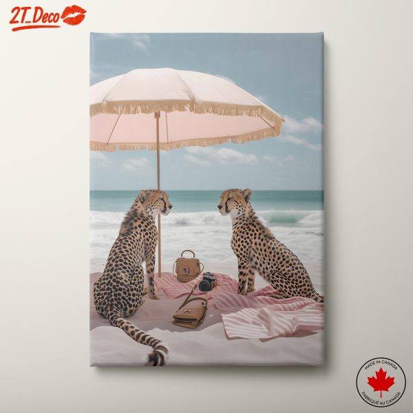 Whimsical Cheetahs on the Beach