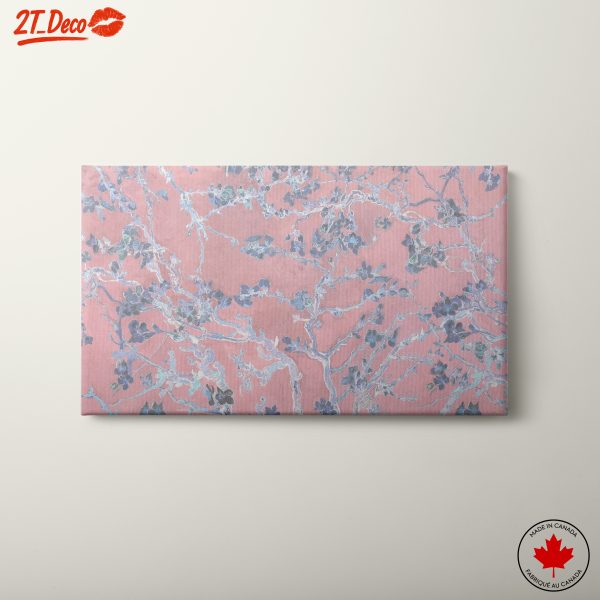 Botanical Art with Delicate Blooms on Pink