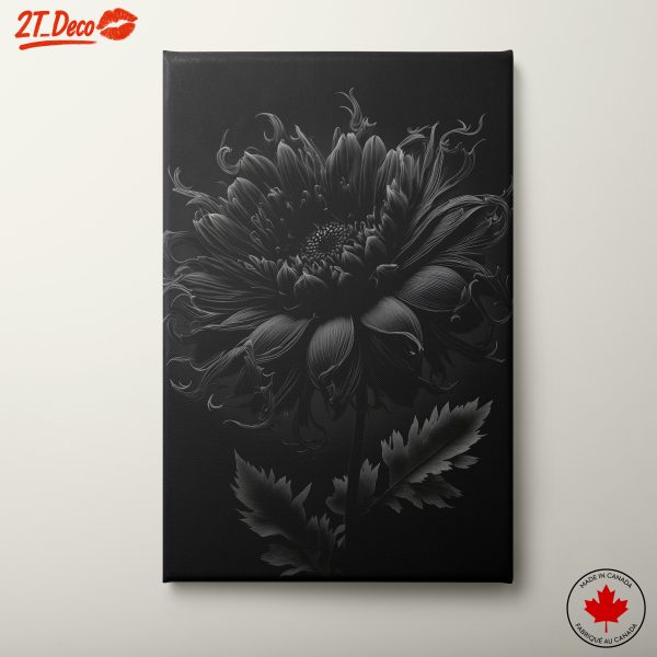 Black Flower Botanical Art