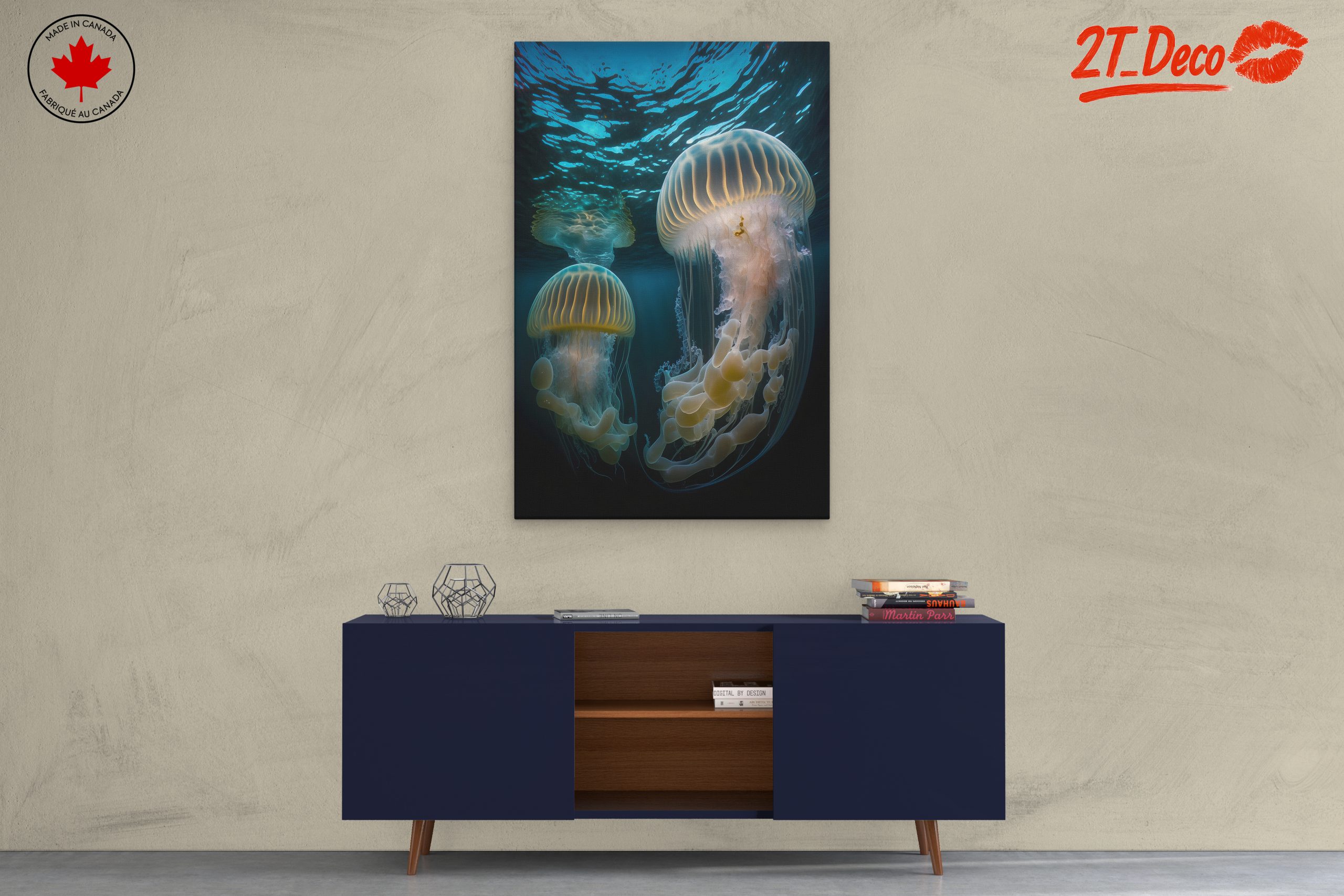 Stunning Abstract Art of Jellyfish in Ocean - Image 3