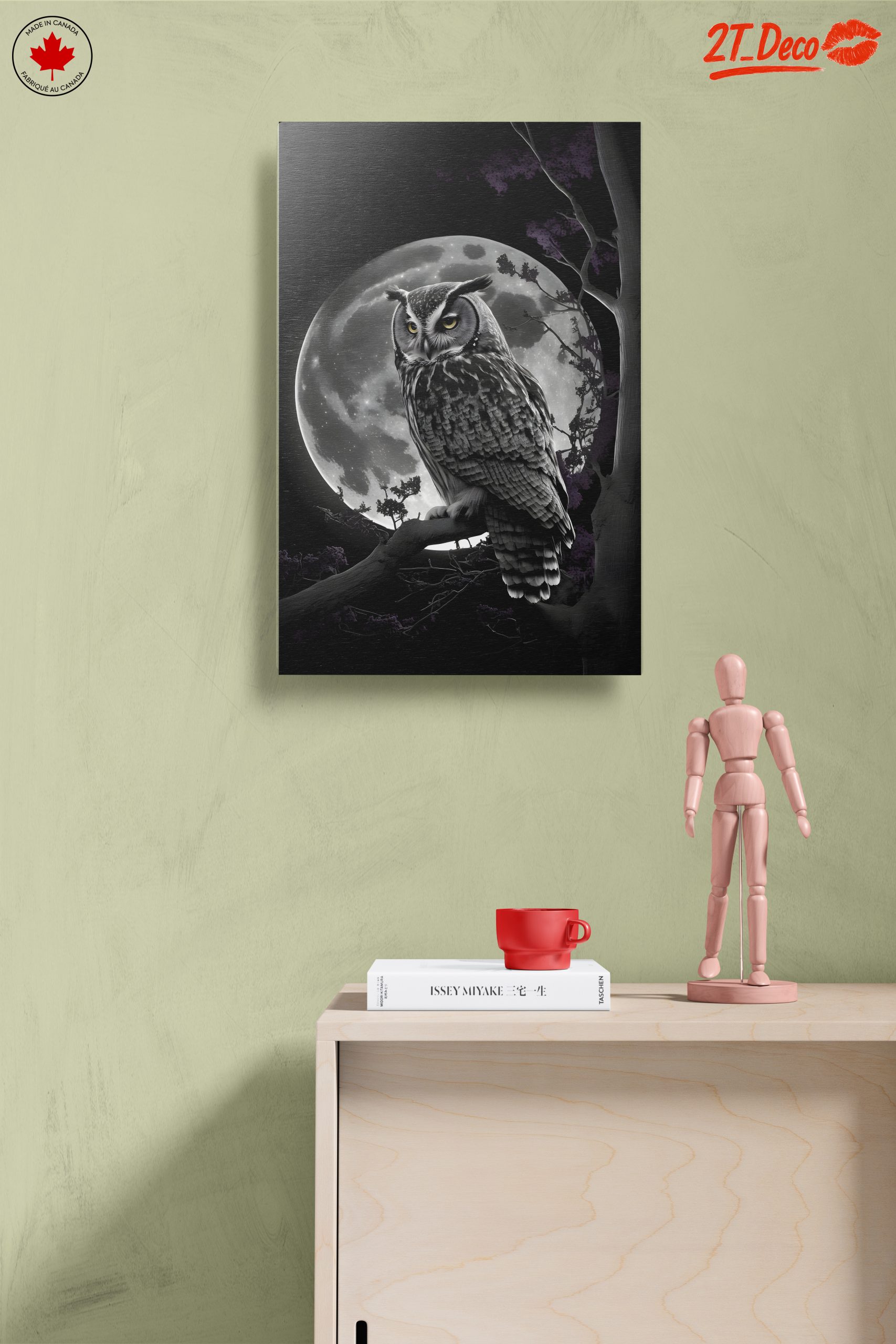 Majestic Owl Silhouette Against Full Moon - Image 14