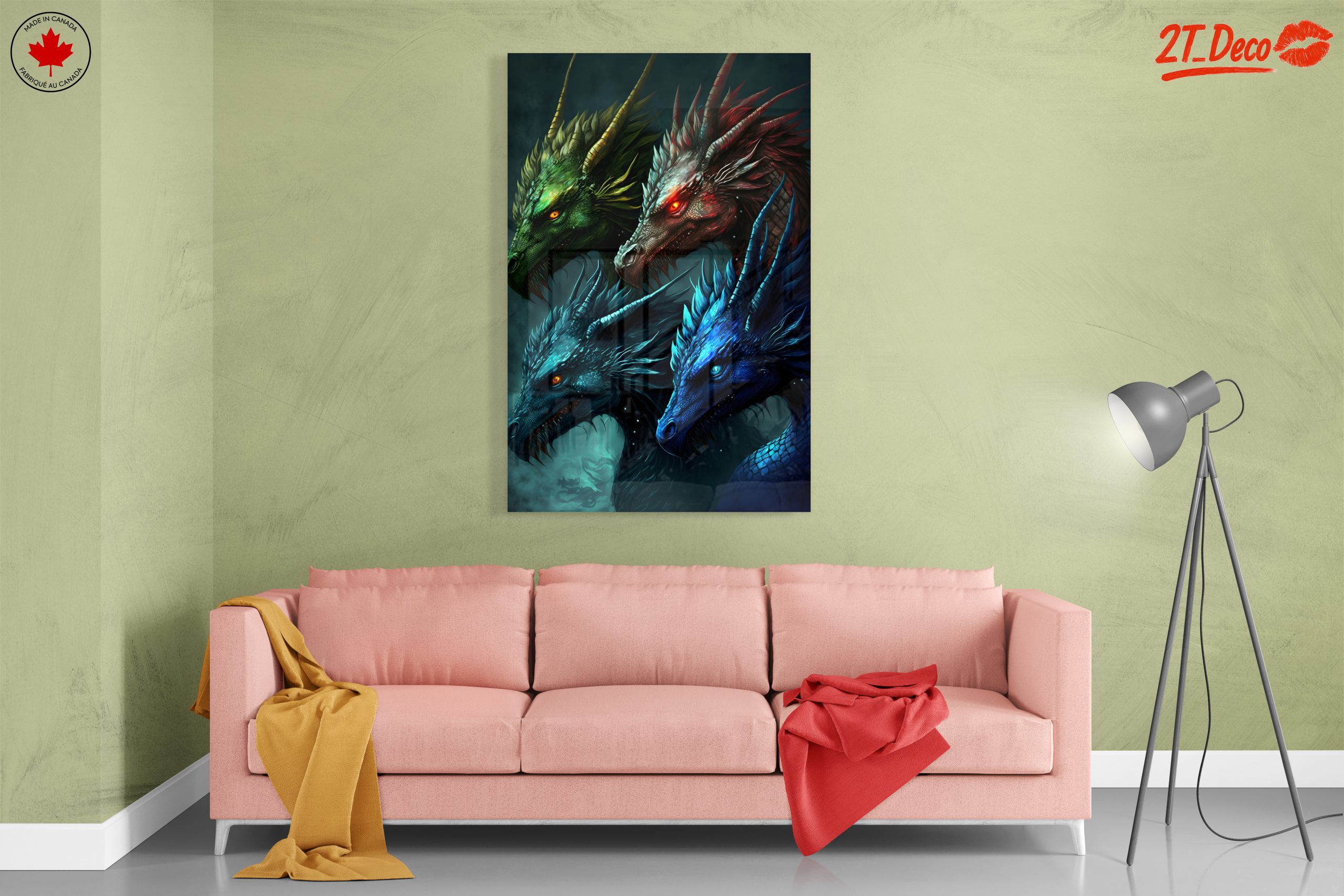 Four Colorful Dragon Heads in Fantasy Art - Image 7