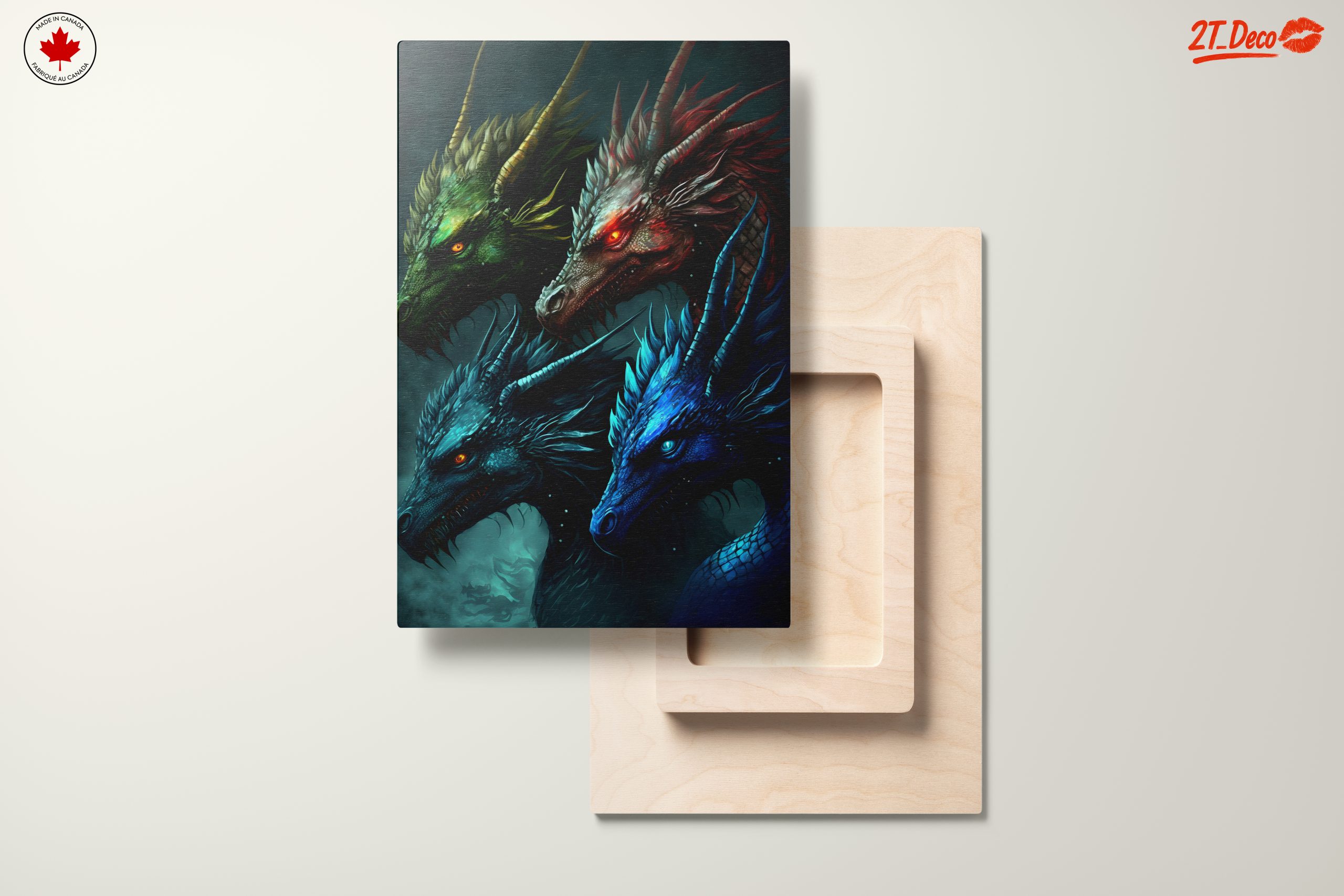 Four Colorful Dragon Heads in Fantasy Art - Image 11