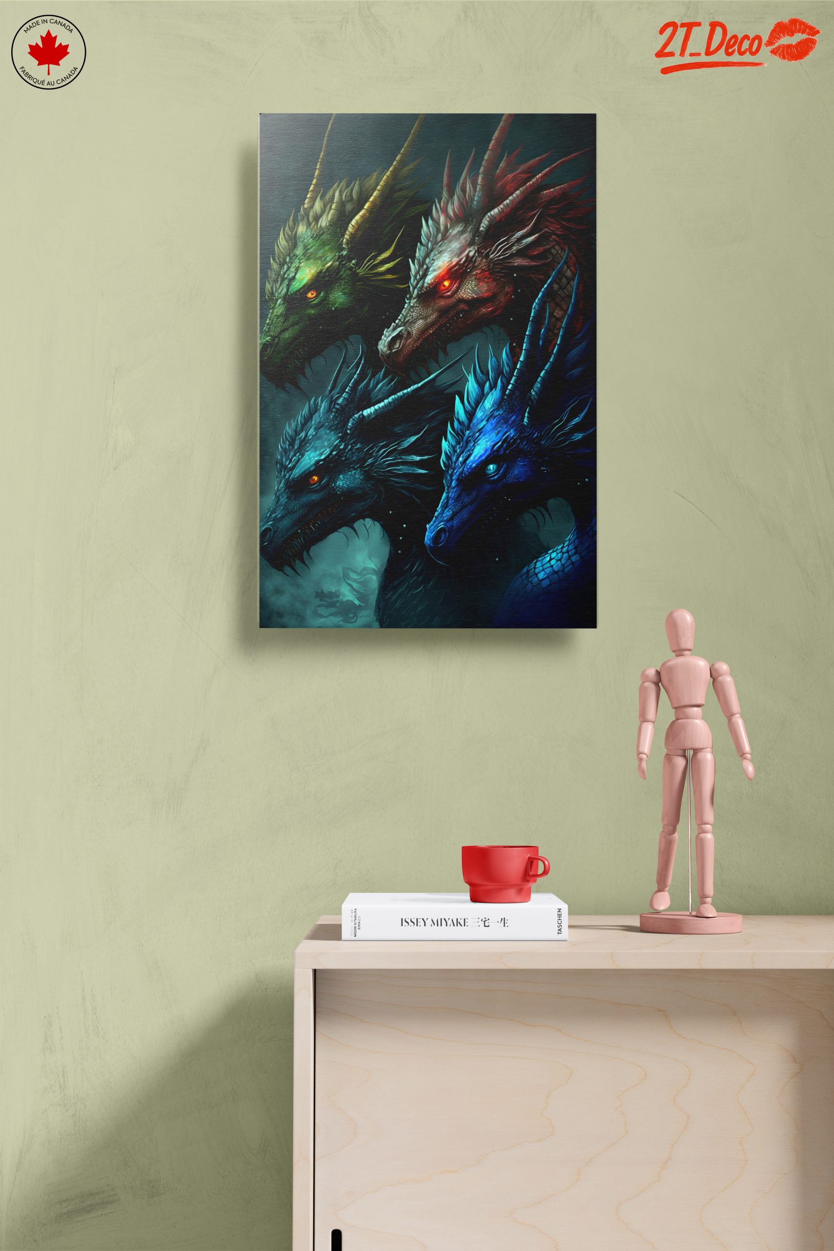 Four Colorful Dragon Heads in Fantasy Art - Image 14