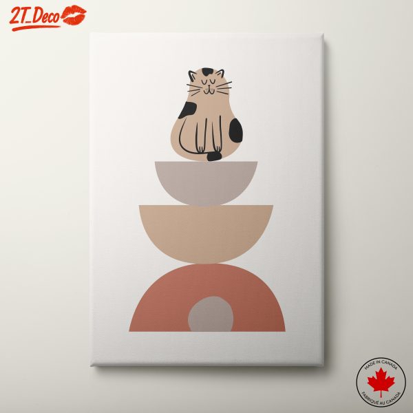 Whimsical Cat Stacked Art