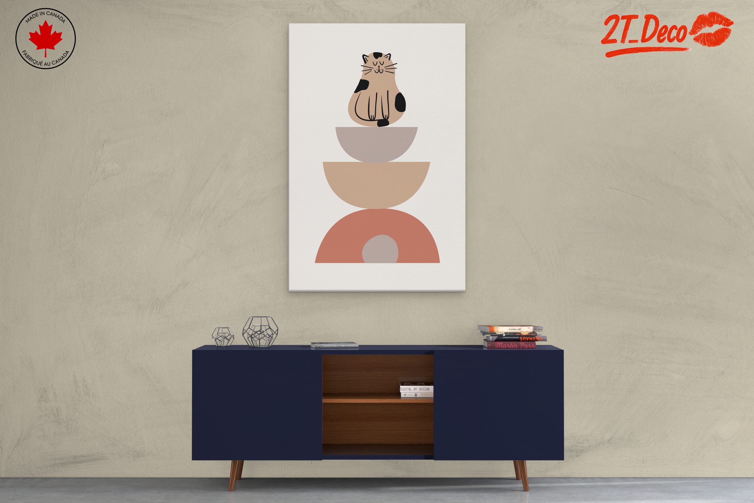 Whimsical Cat Stacked Art - Image 3