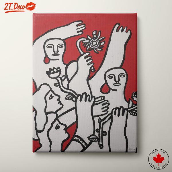 Contemporary Cultural Artwork Featuring Figures and Flowers