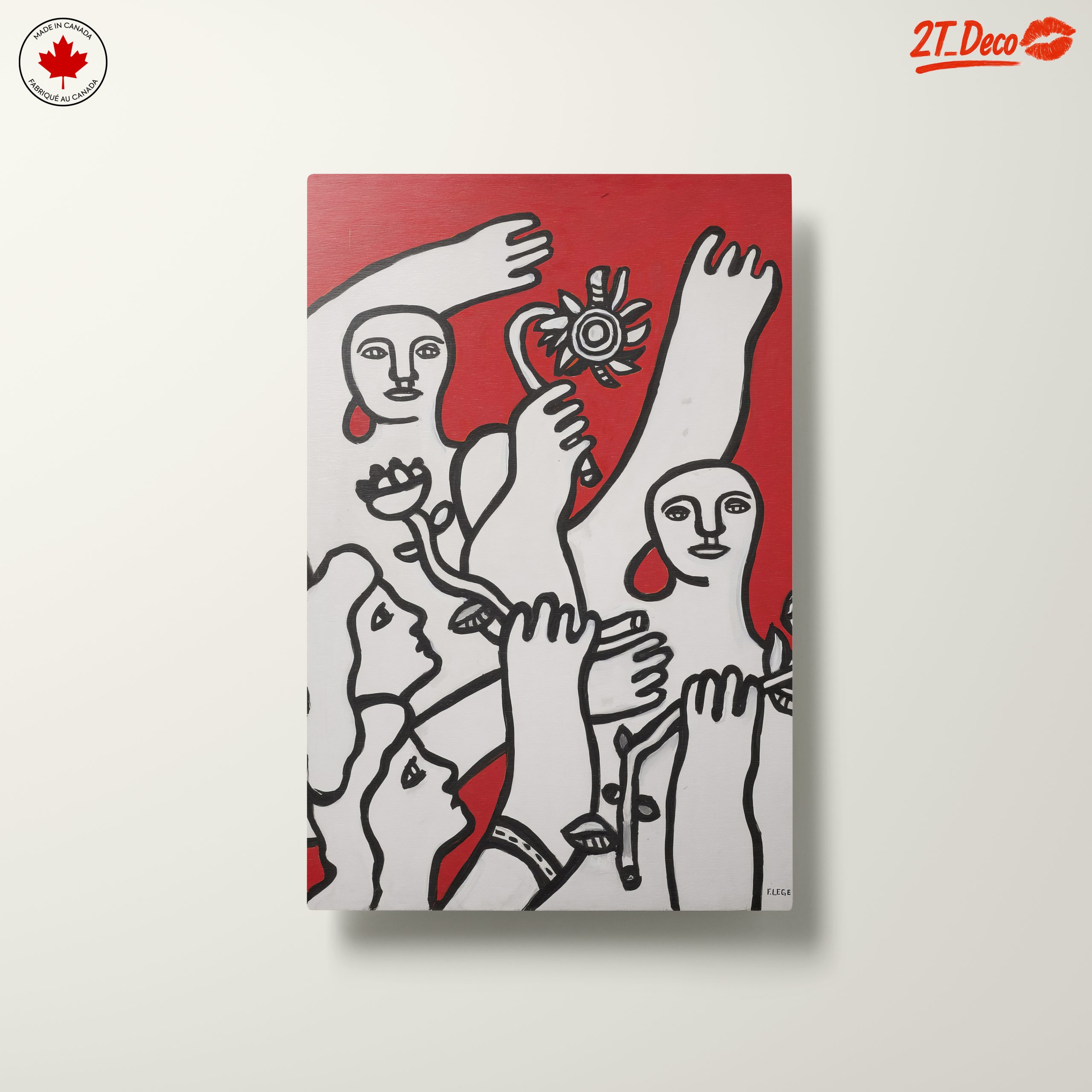 Contemporary Cultural Artwork Featuring Figures and Flowers - Image 10