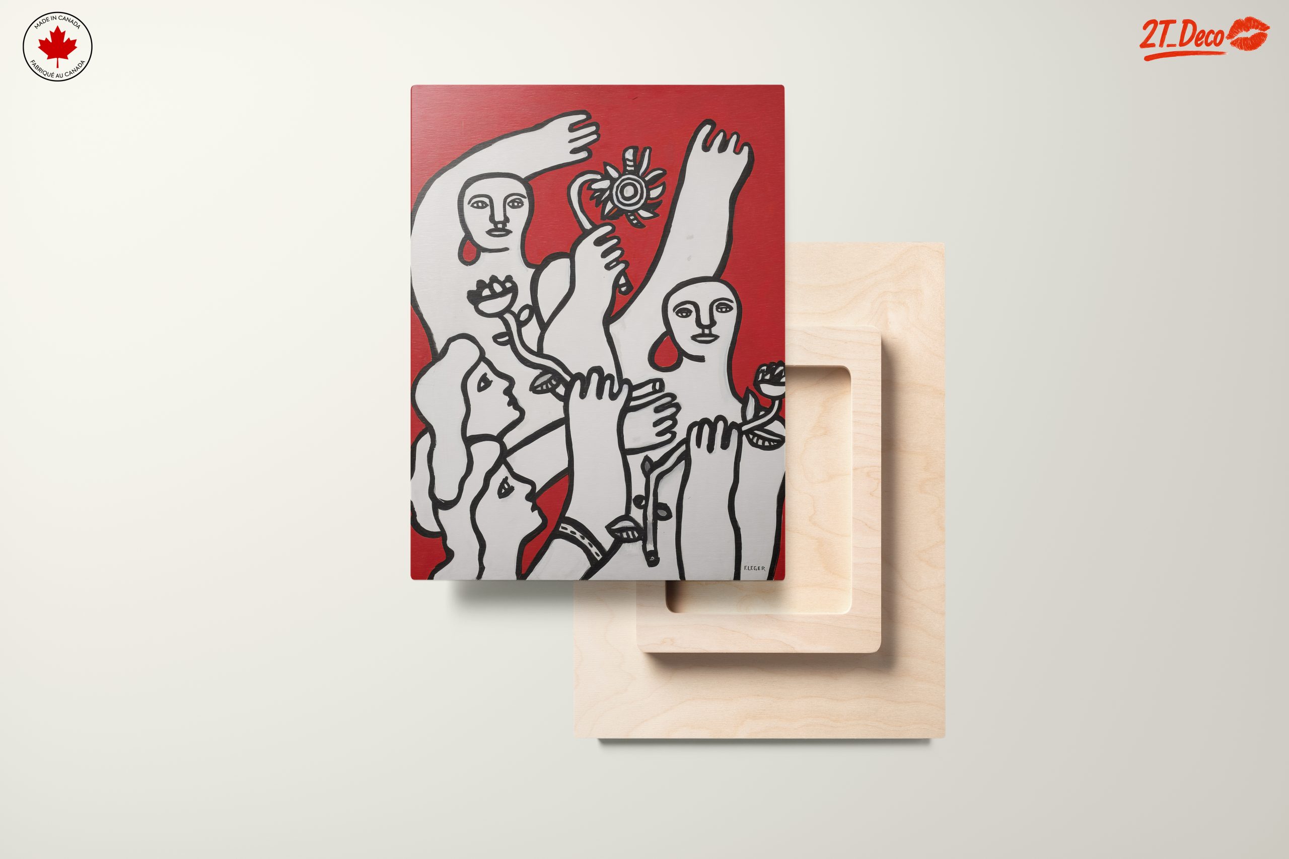 Contemporary Cultural Artwork Featuring Figures and Flowers - Image 11