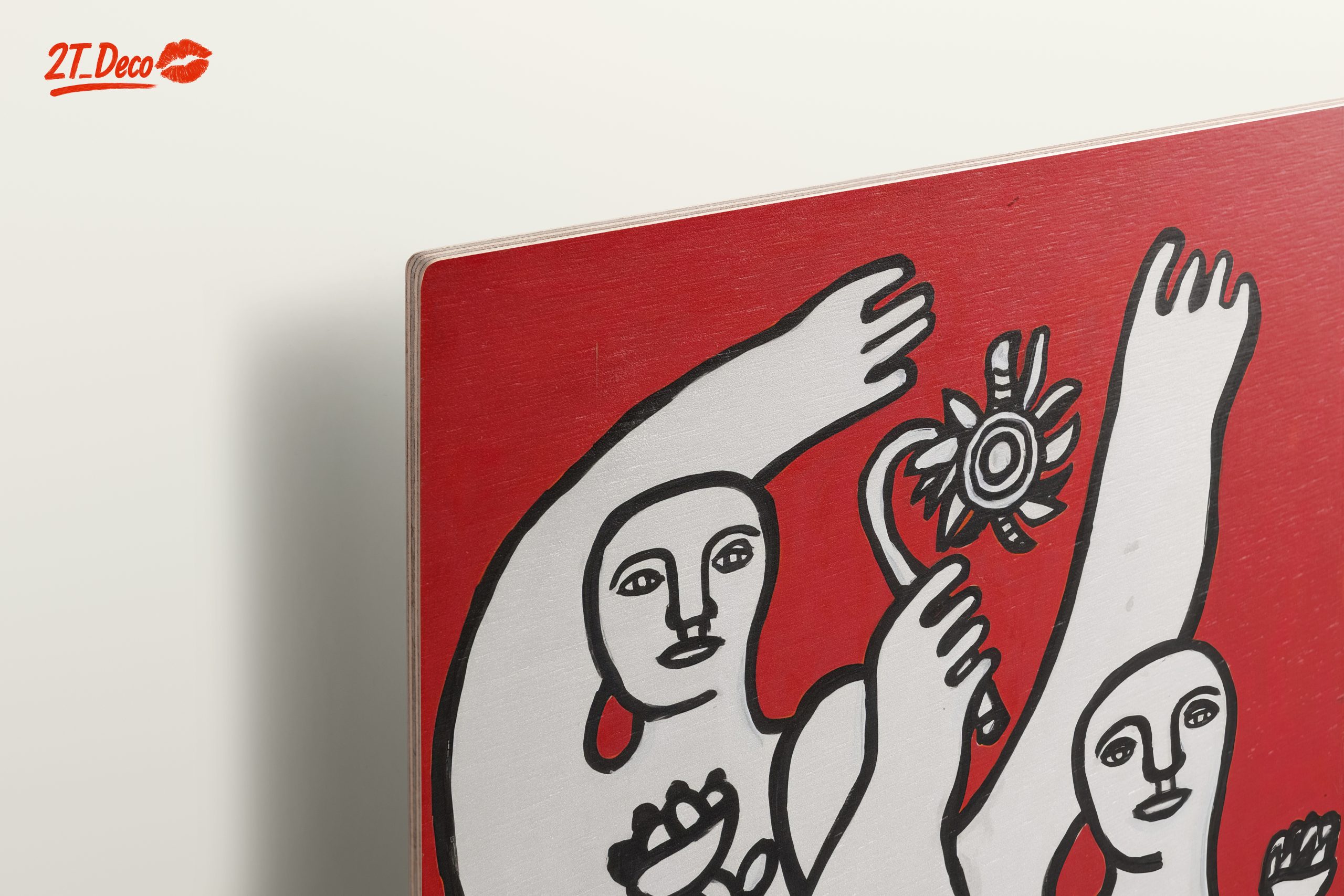 Contemporary Cultural Artwork Featuring Figures and Flowers - Image 15