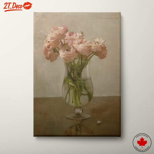 Delicate Pink Floral Arrangement in Glass Vase