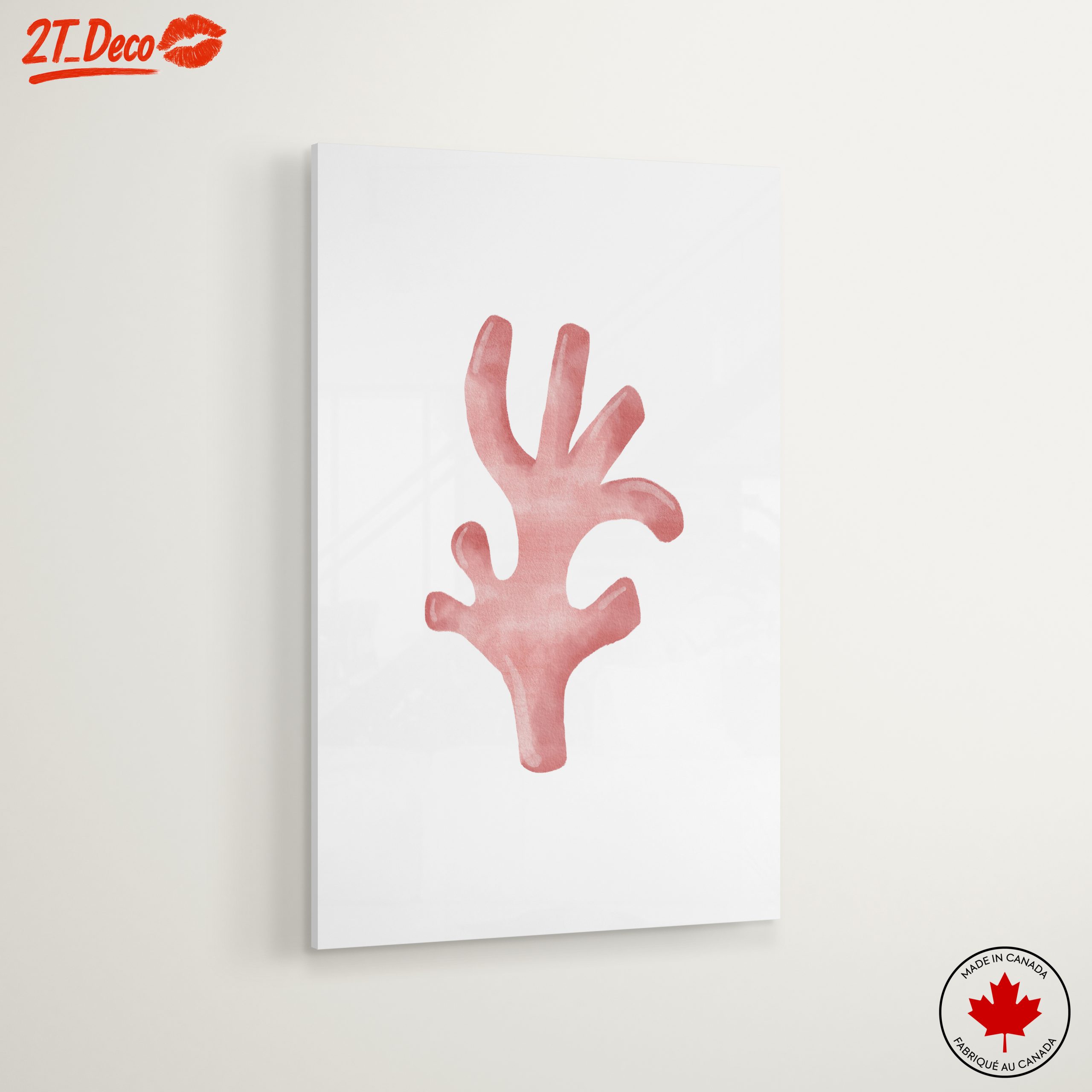 Elegant Coral Botanical Art - Image 6