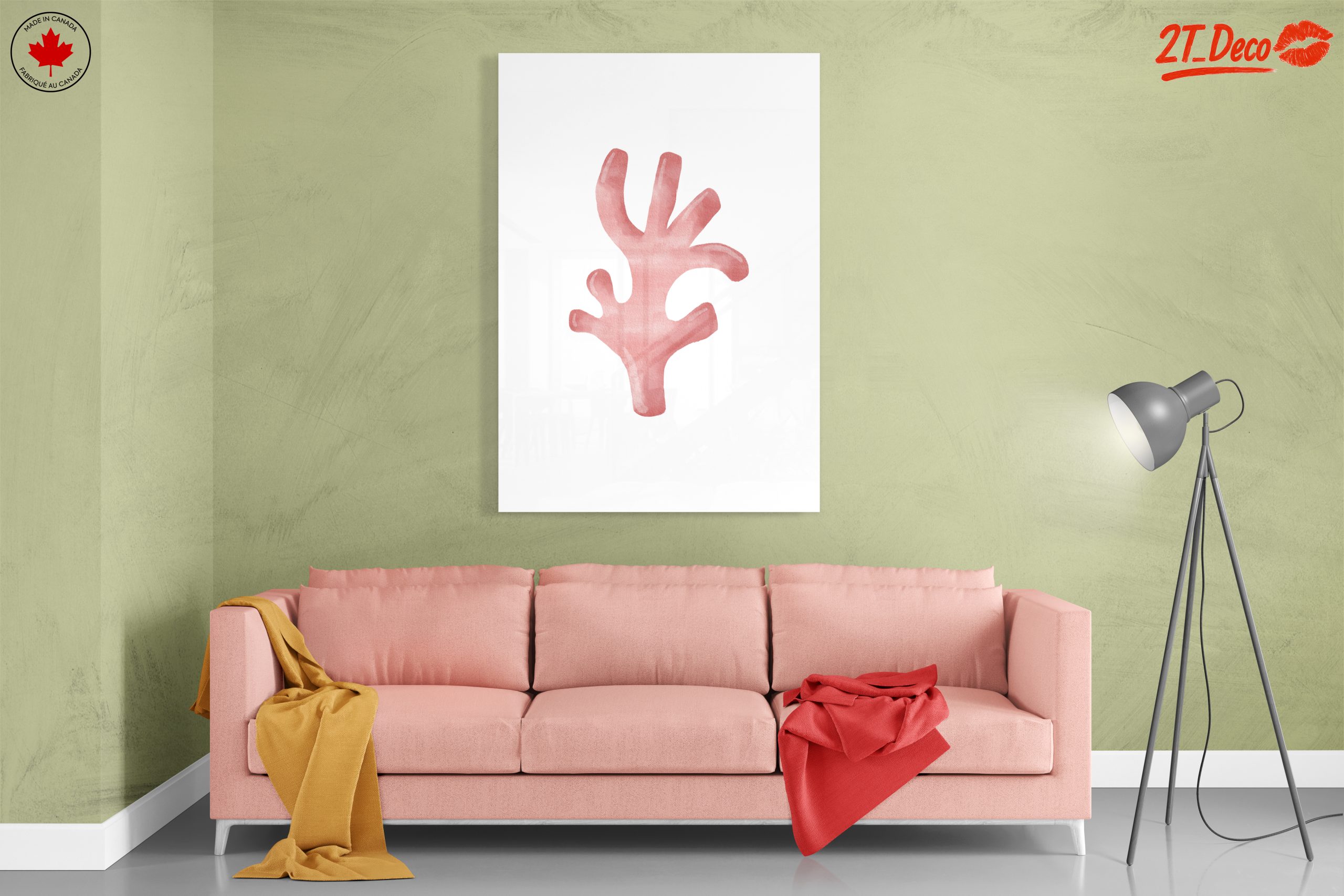 Elegant Coral Botanical Art - Image 7