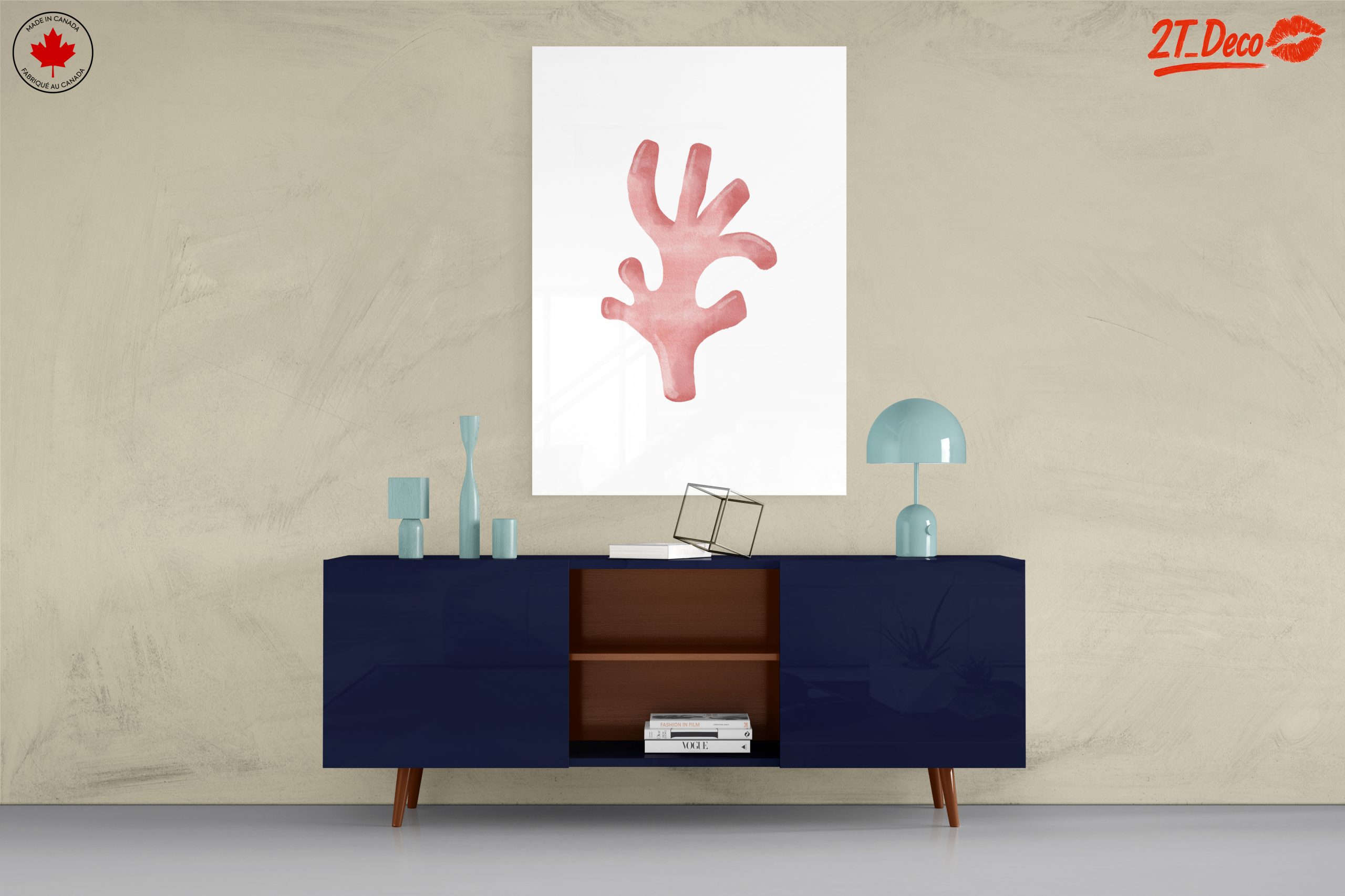 Elegant Coral Botanical Art - Image 8