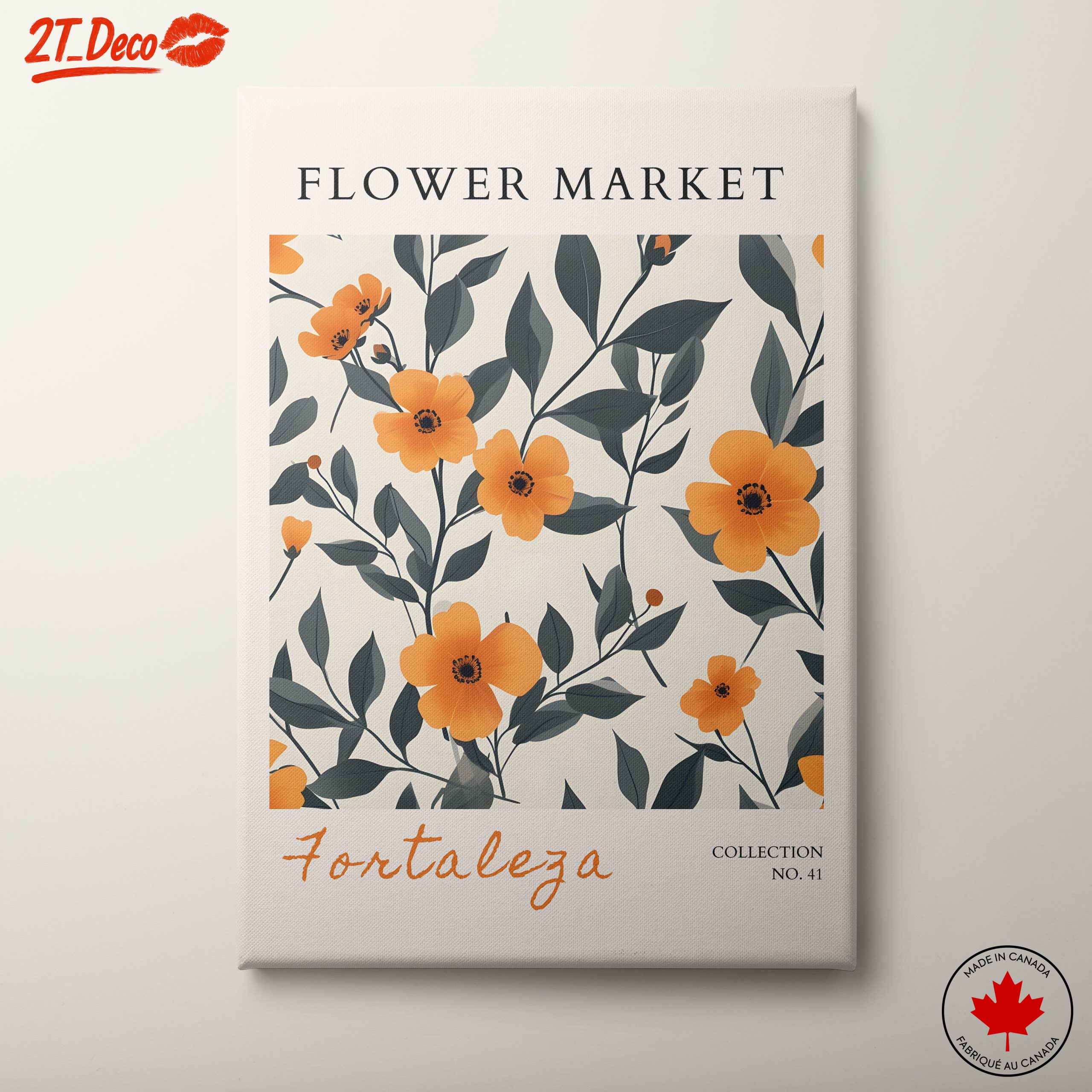 Flower Market Floral Art with Orange Blooms