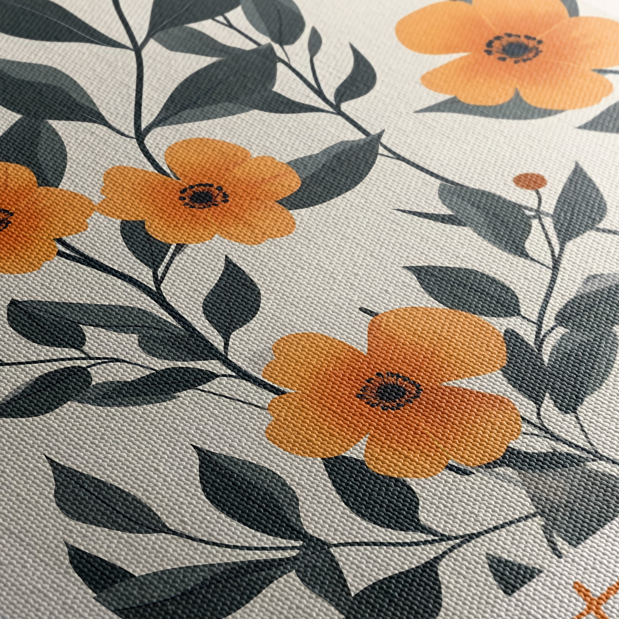 Flower Market Floral Art with Orange Blooms - Image 5