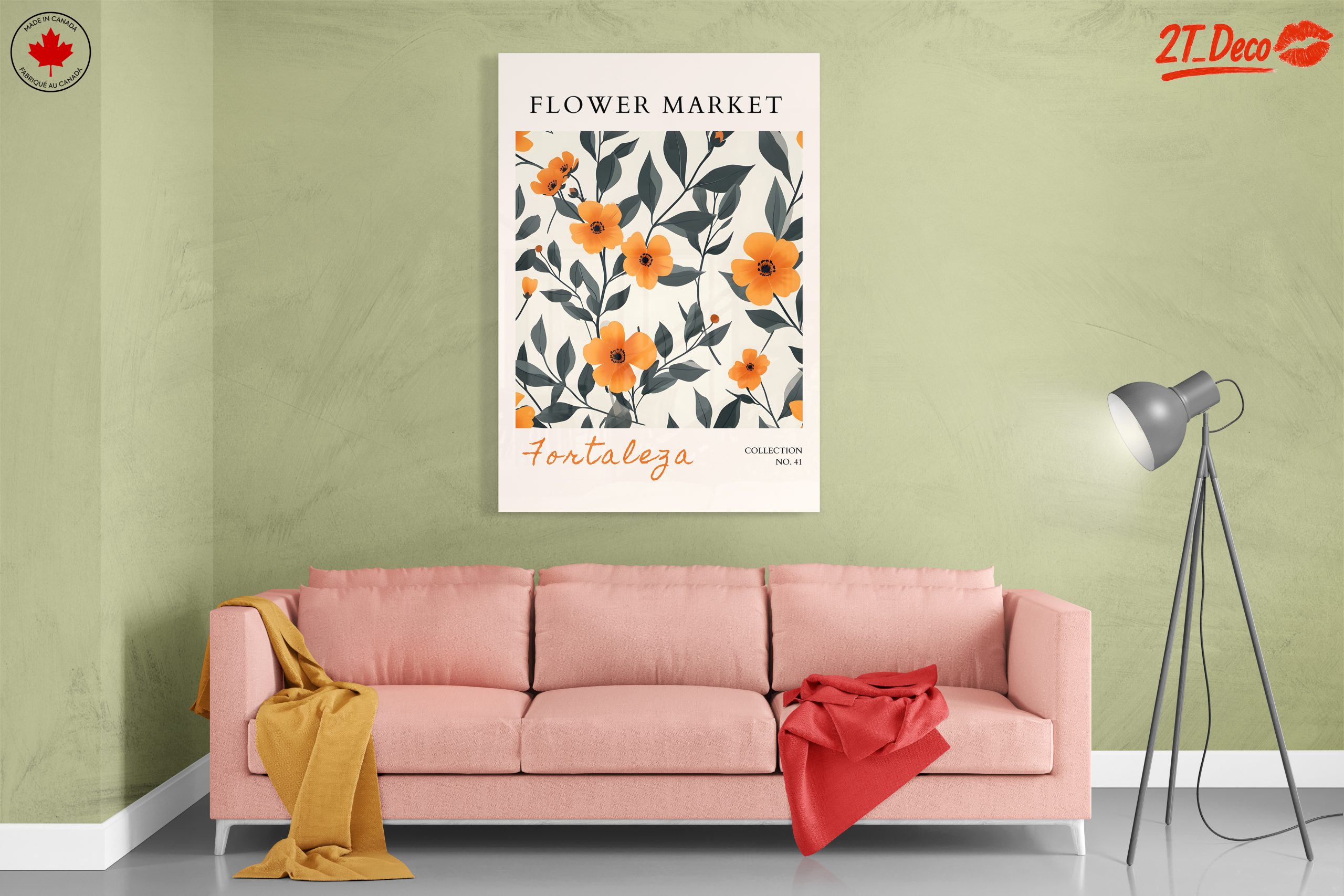 Flower Market Floral Art with Orange Blooms - Image 7