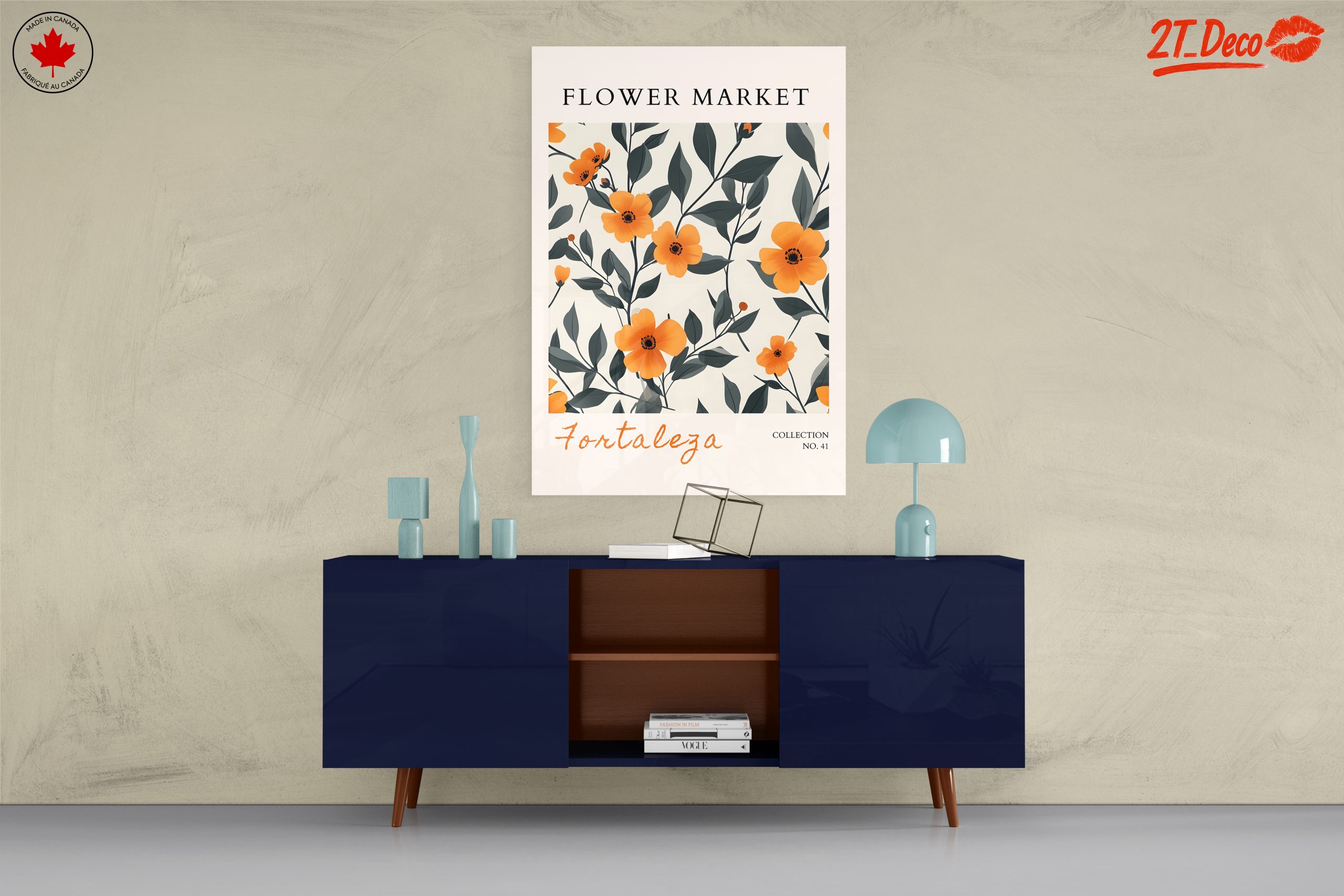 Flower Market Floral Art with Orange Blooms - Image 8