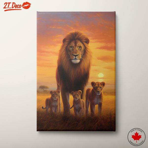 Family of Lions at Sunrise