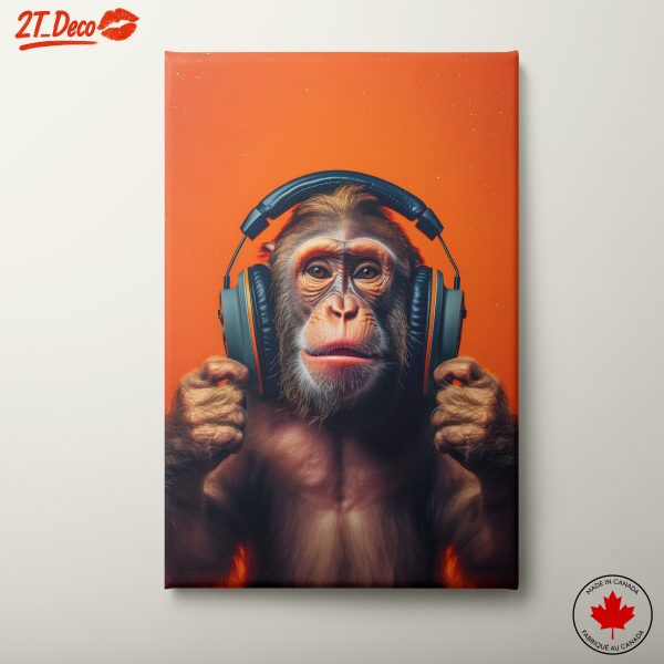 Vibrant Monkey with Headphones