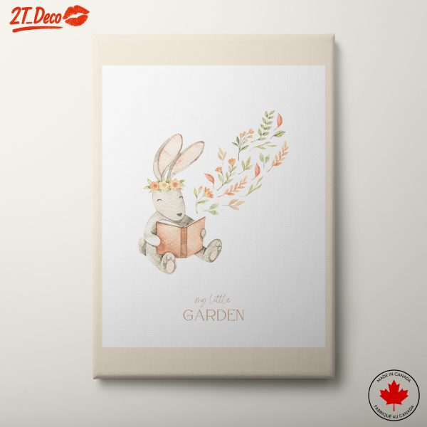 Charming Rabbit Reading in Garden