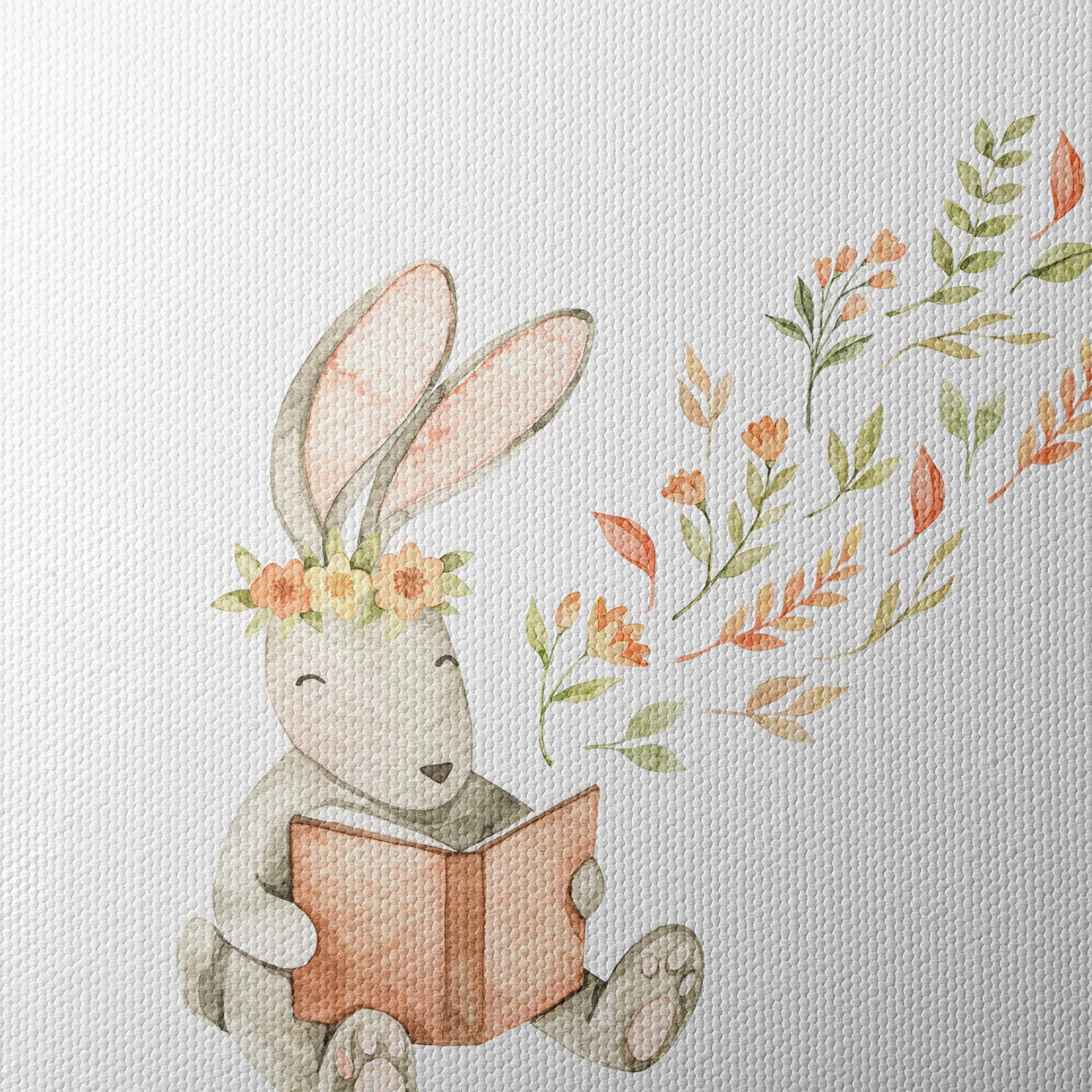 Charming Rabbit Reading in Garden - Image 4