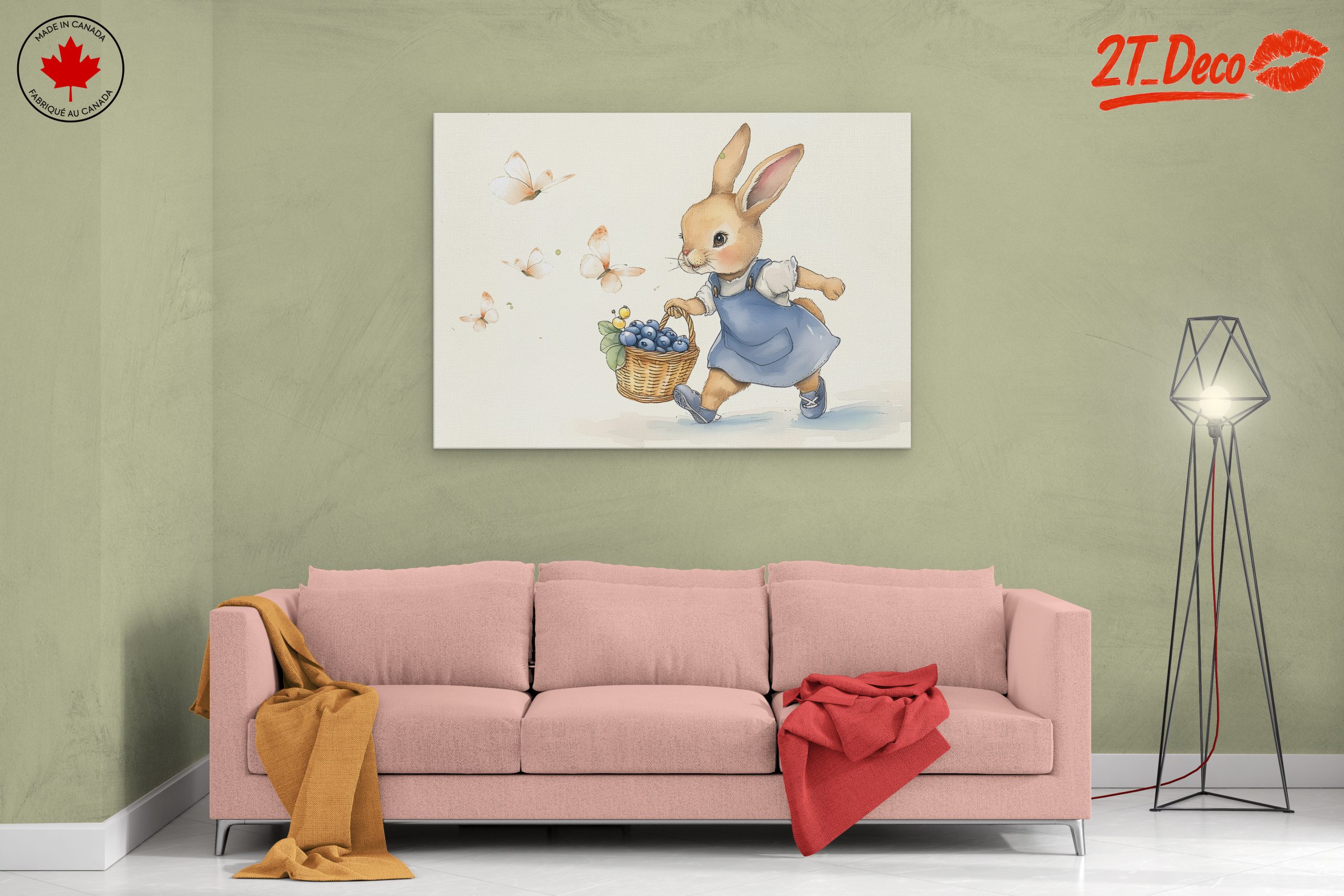 Adorable Bunny Collecting Blueberries - Image 2