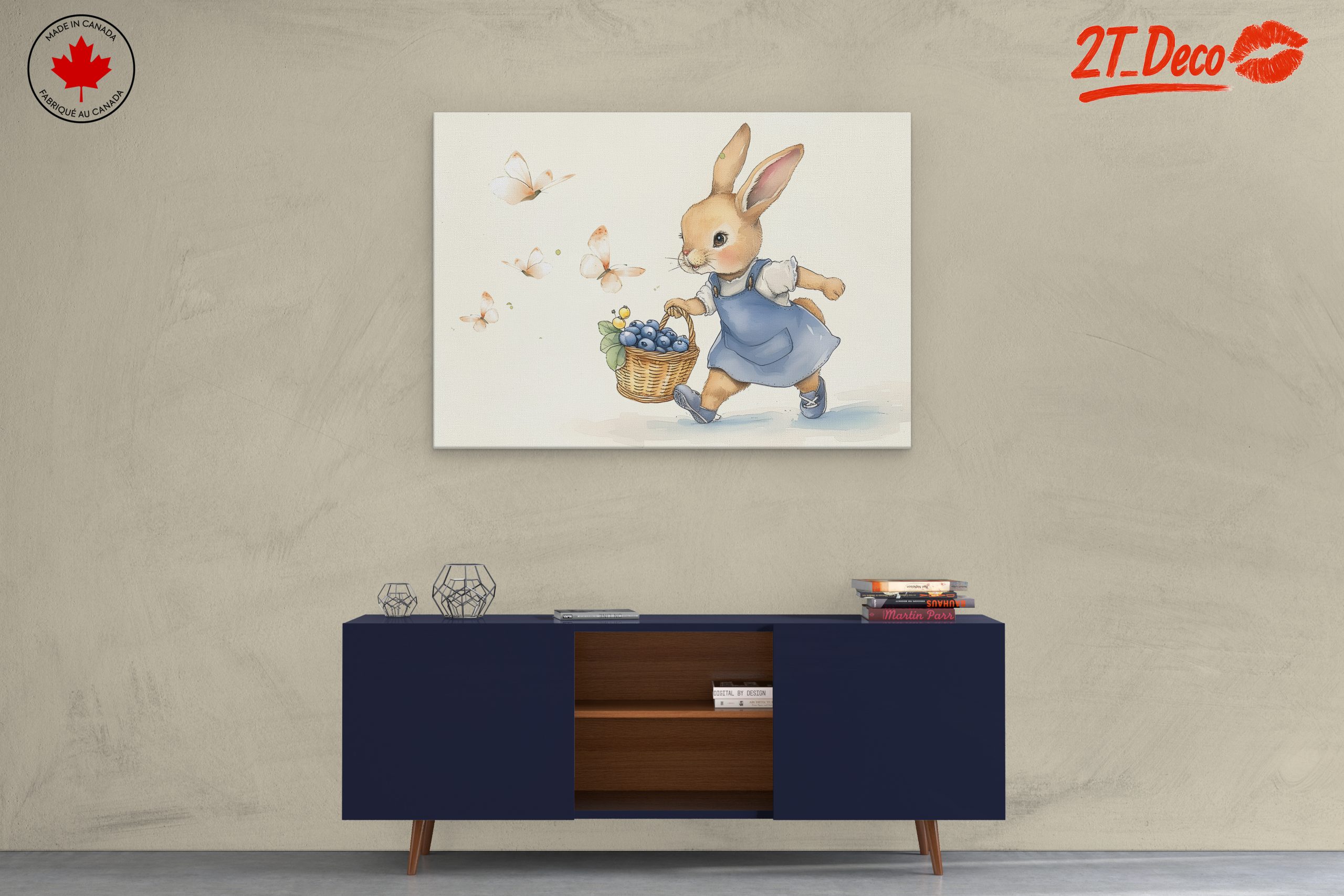 Adorable Bunny Collecting Blueberries - Image 3