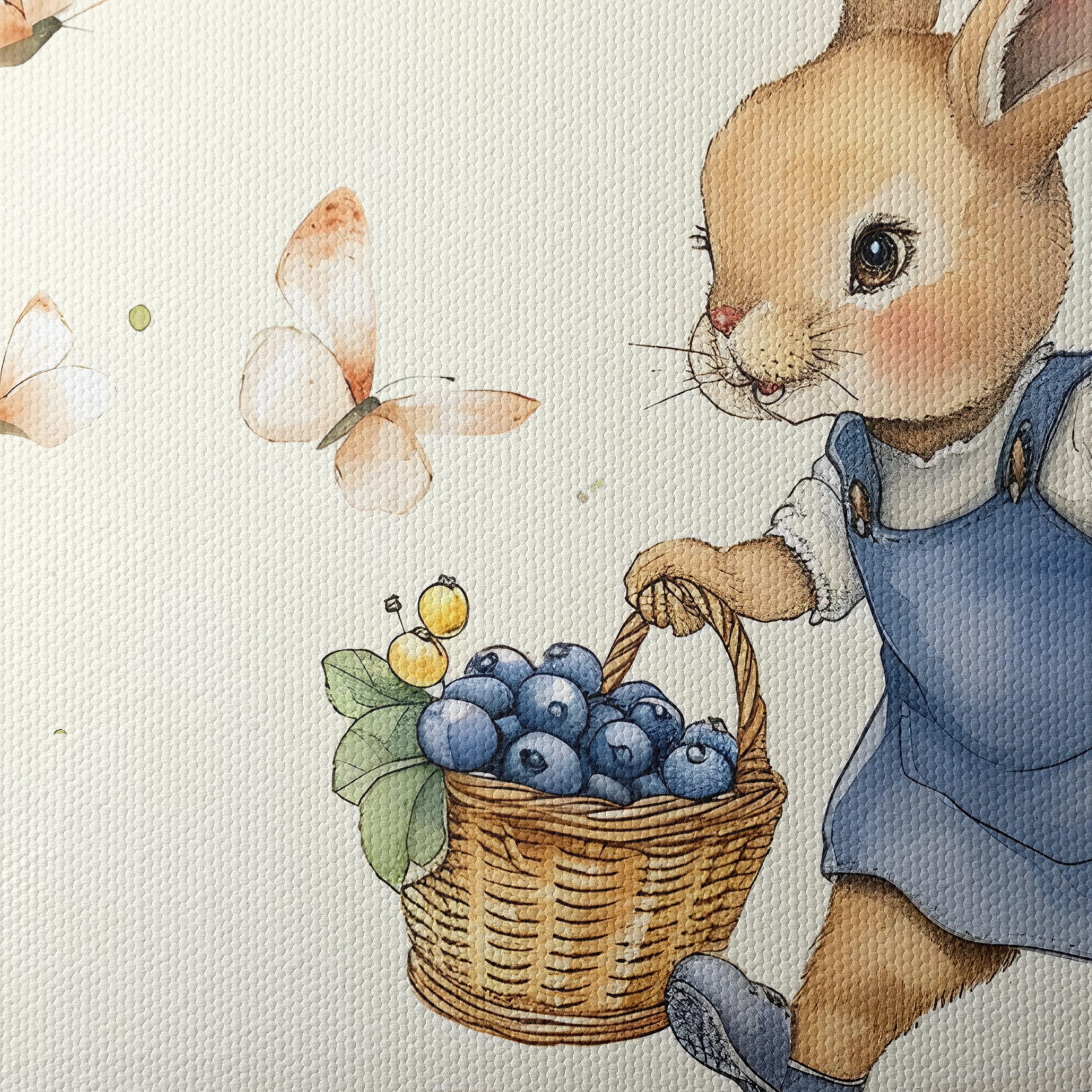 Adorable Bunny Collecting Blueberries - Image 4