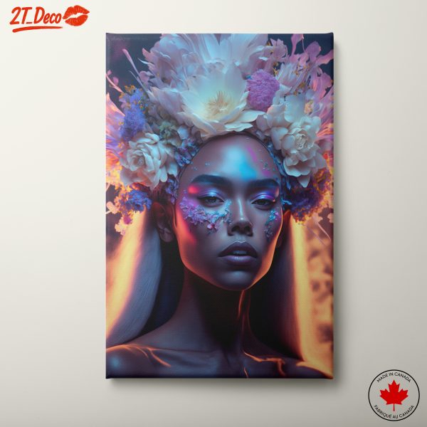 Vibrant Contemporary Portrait with Floral Elements 2