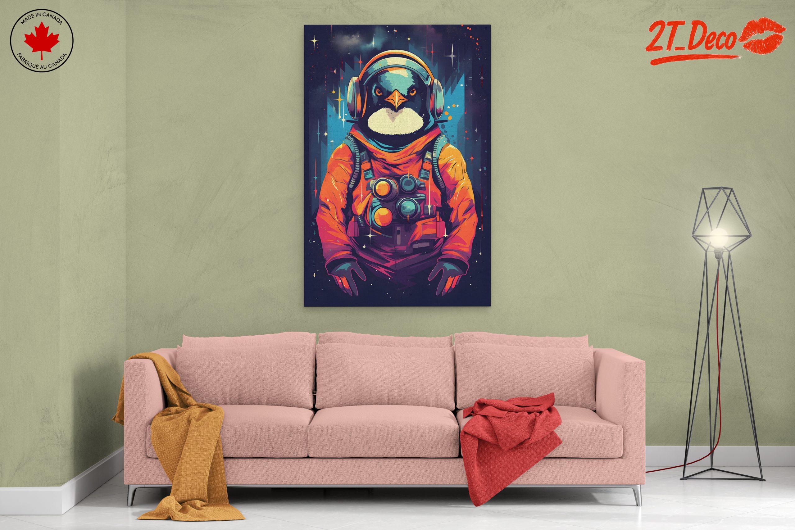 Cosmic Penguin Art Featuring an Astronaut - Image 2