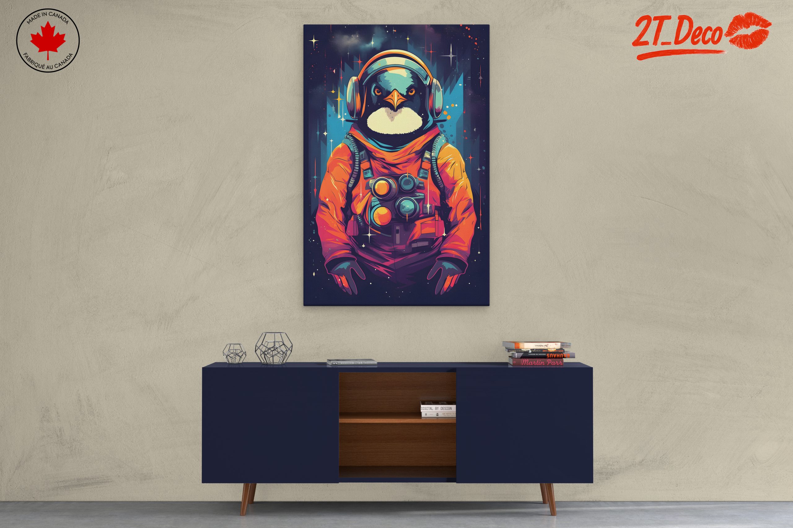 Cosmic Penguin Art Featuring an Astronaut - Image 3