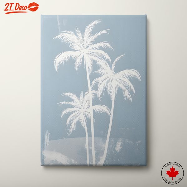 Stylized Palm Trees on Soft Blue Background