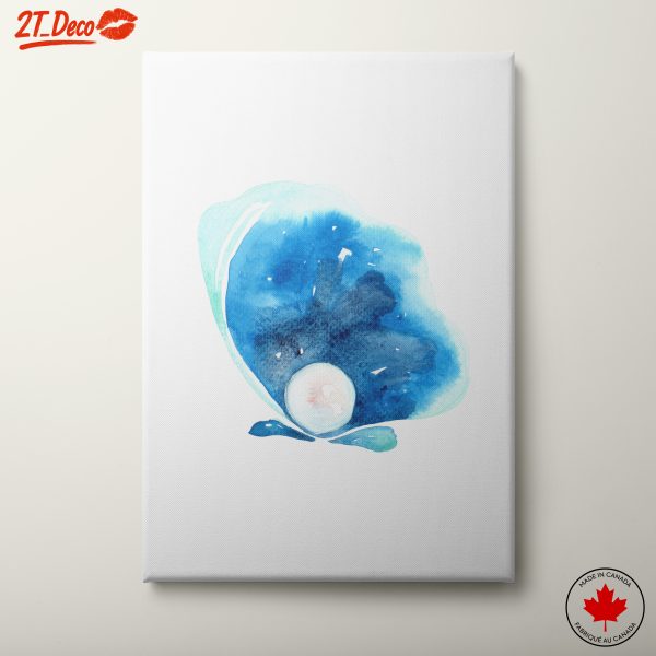 Watercolor Abstract Blue Seashell