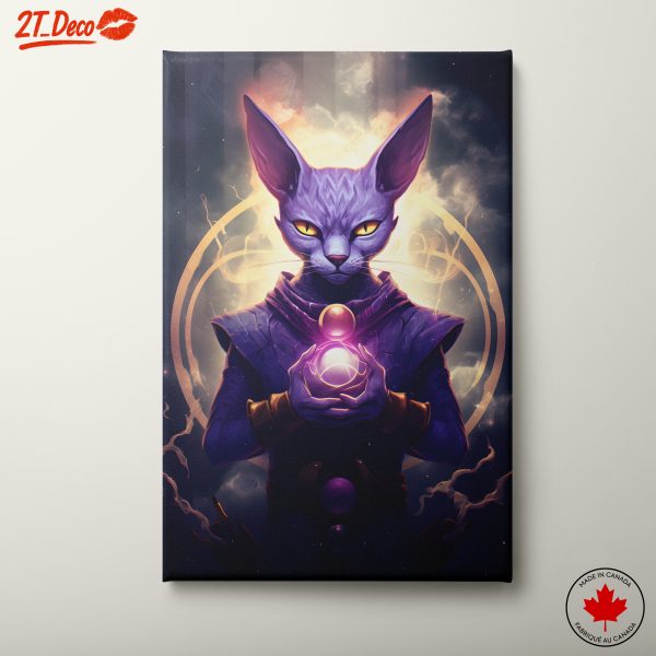 Mystical Purple Cat Character Art