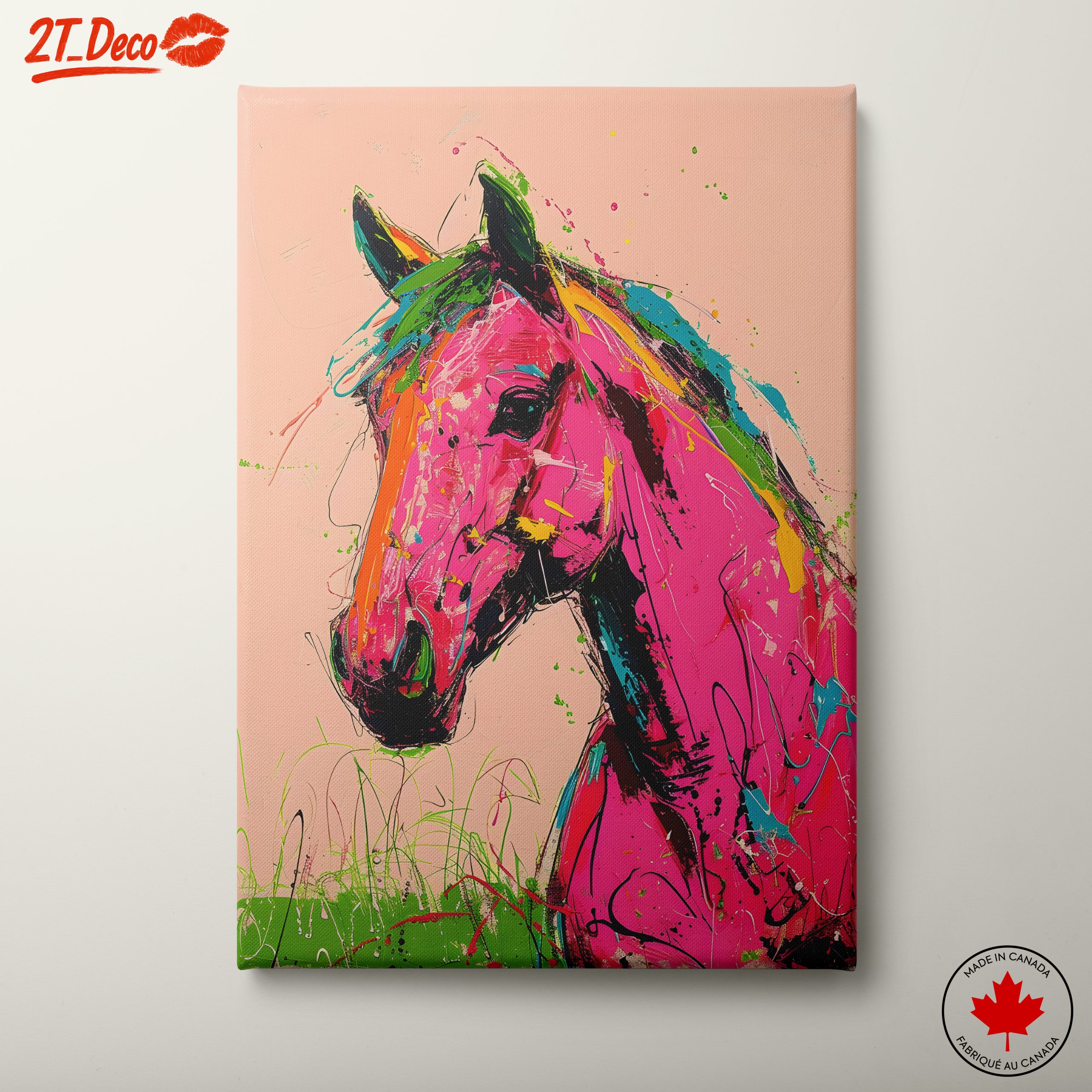 Vibrant Colorful Abstract Horse Art