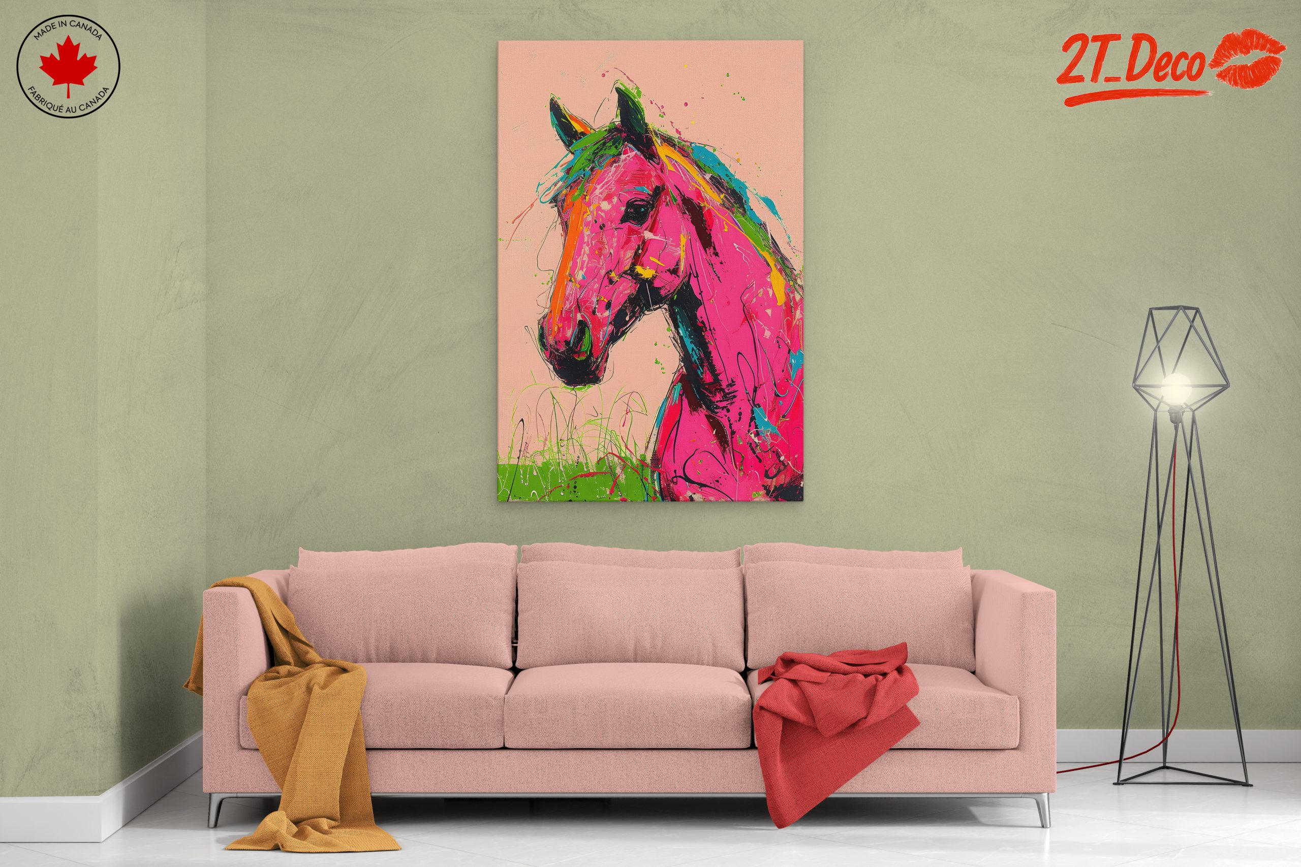 Vibrant Colorful Abstract Horse Art - Image 2