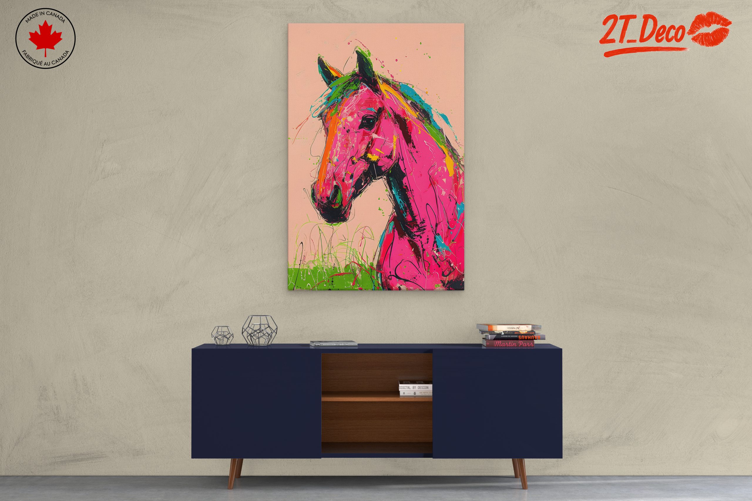 Vibrant Colorful Abstract Horse Art - Image 3