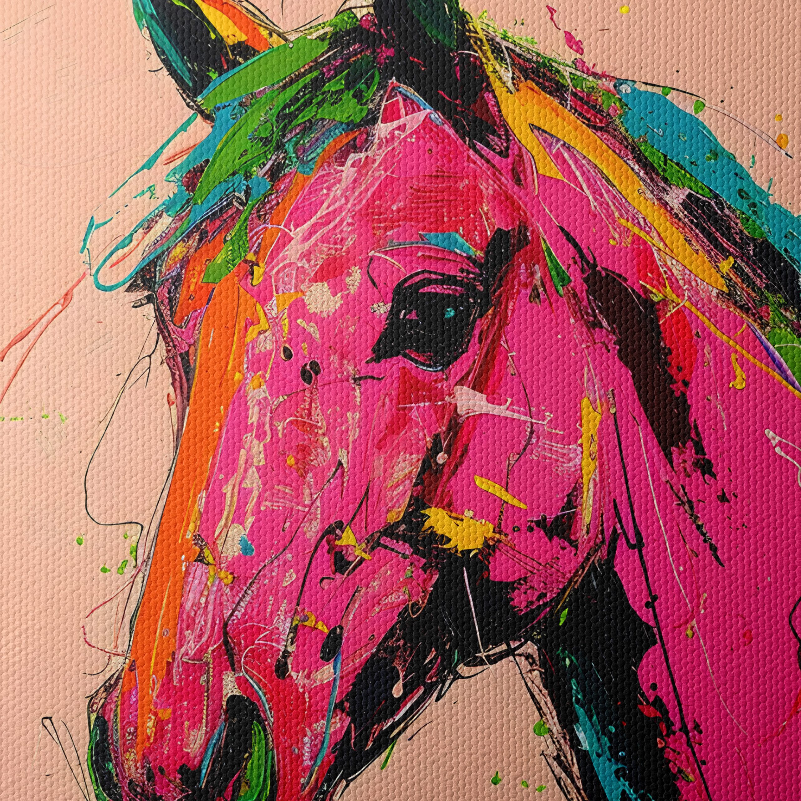 Vibrant Colorful Abstract Horse Art - Image 4