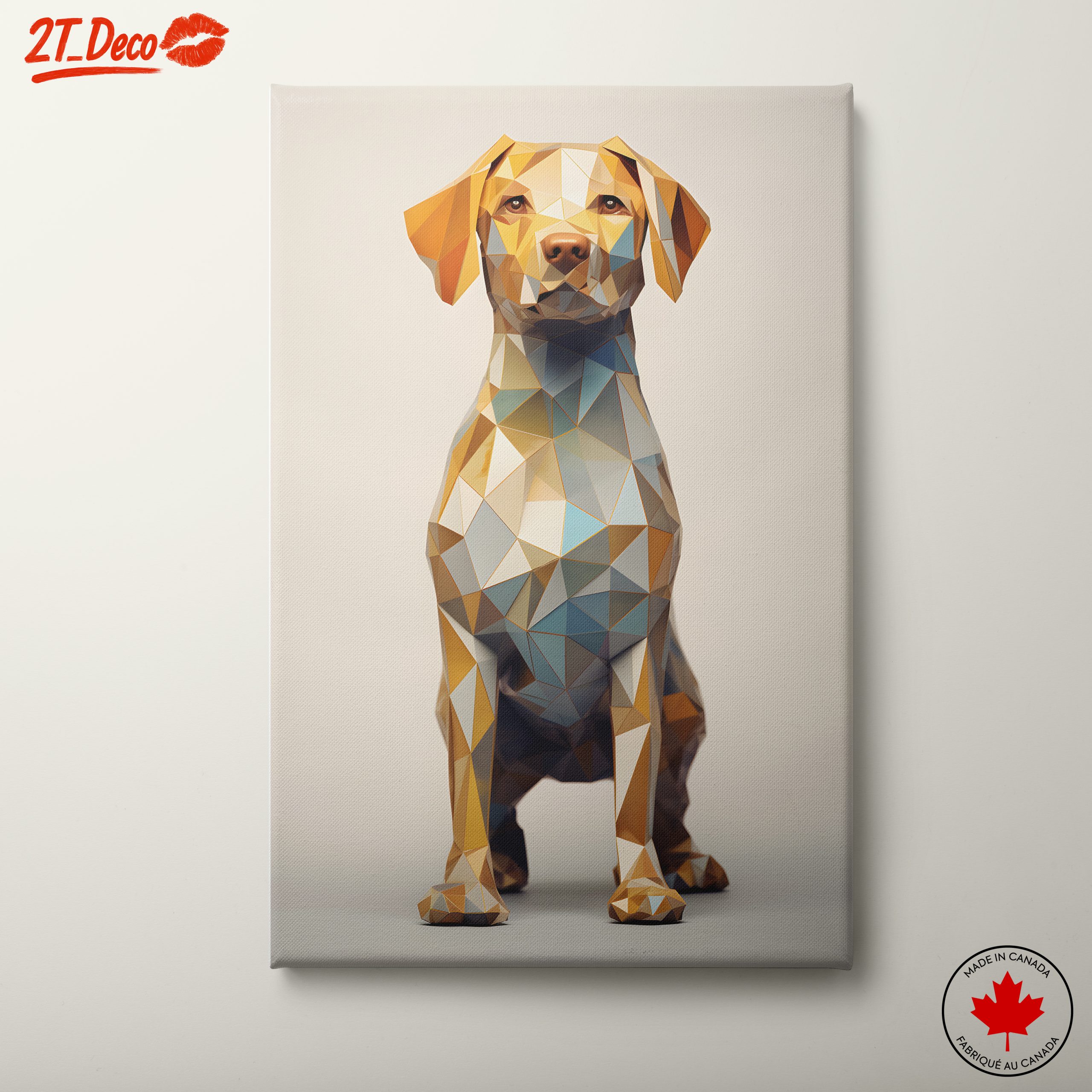 Geometric Dog Art in Vibrant Colors