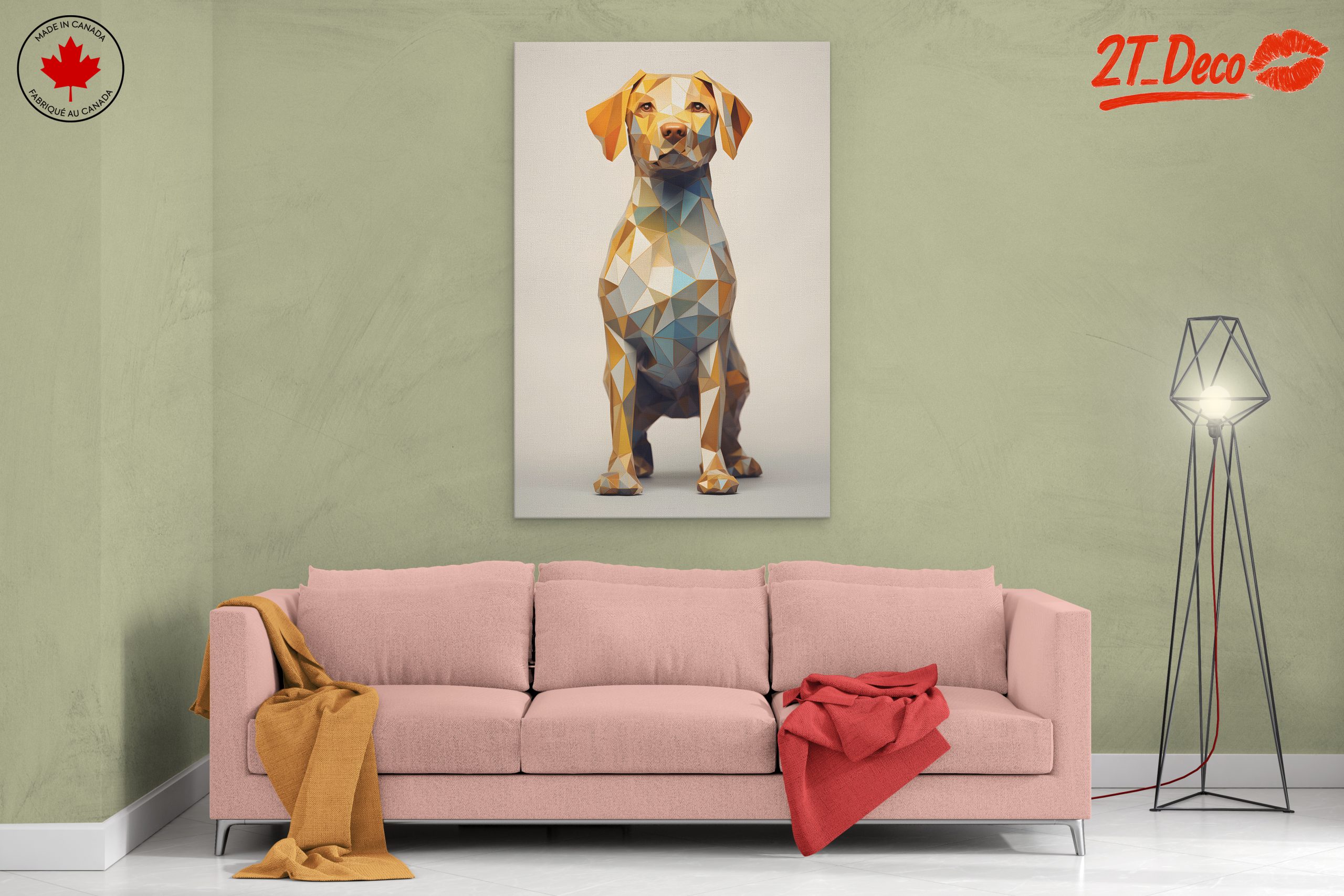 Geometric Dog Art in Vibrant Colors - Image 2