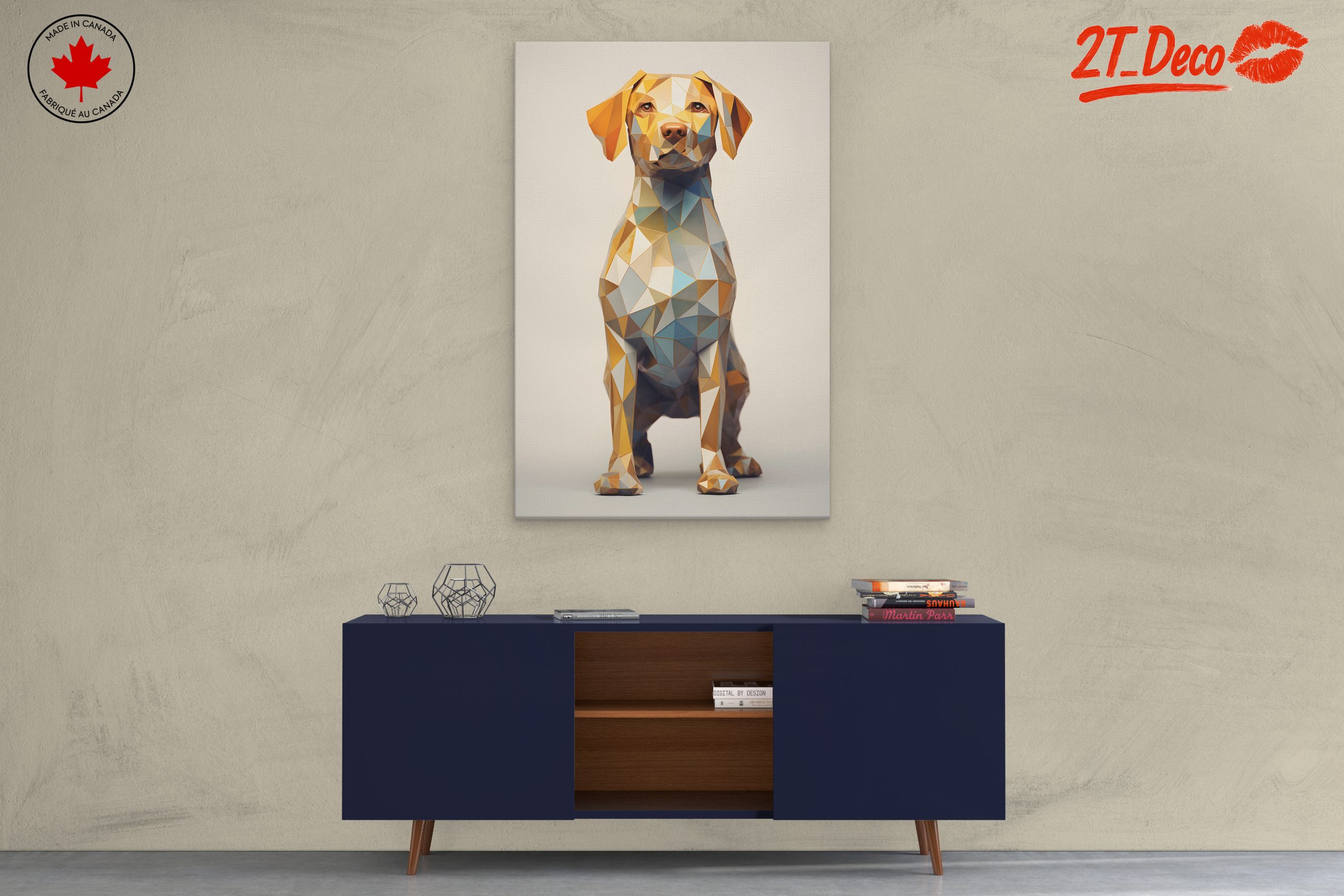 Geometric Dog Art in Vibrant Colors - Image 3