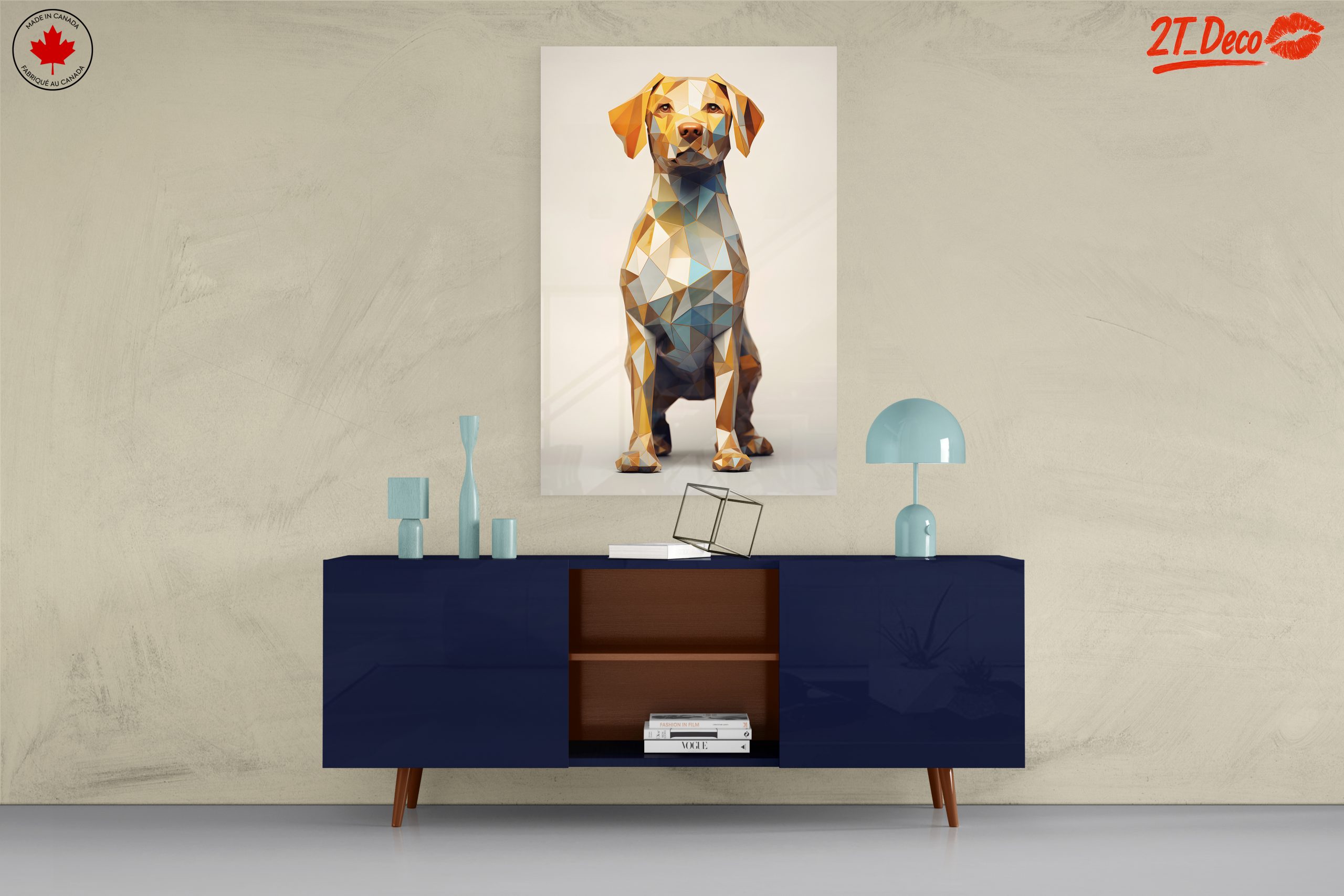 Geometric Dog Art in Vibrant Colors - Image 8